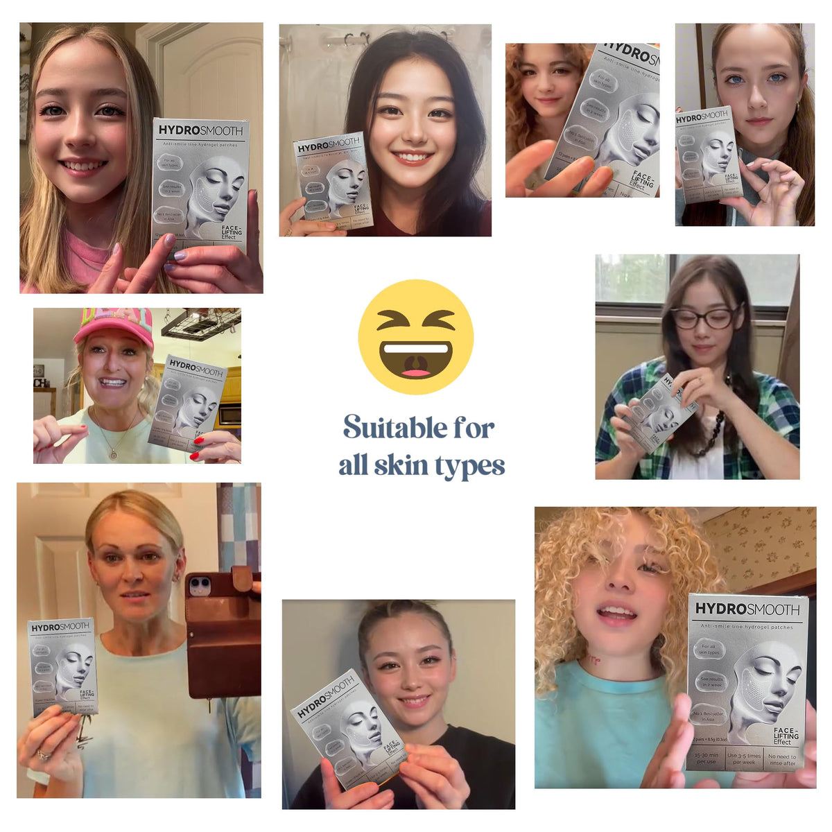 Smile Line Patches Nasolabial Folds Laugh Line Patches Mouth - HYDROSMOOTH Official Imagery - 5