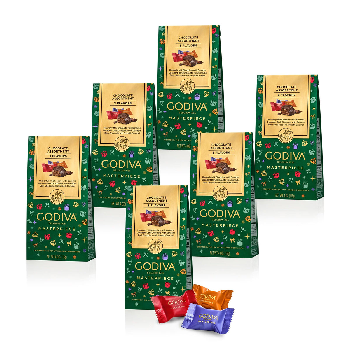 GODIVA Masterpiece Milk and Dark Chocolate Holiday Gift Bag - Premium Selection Official Imagery - 2