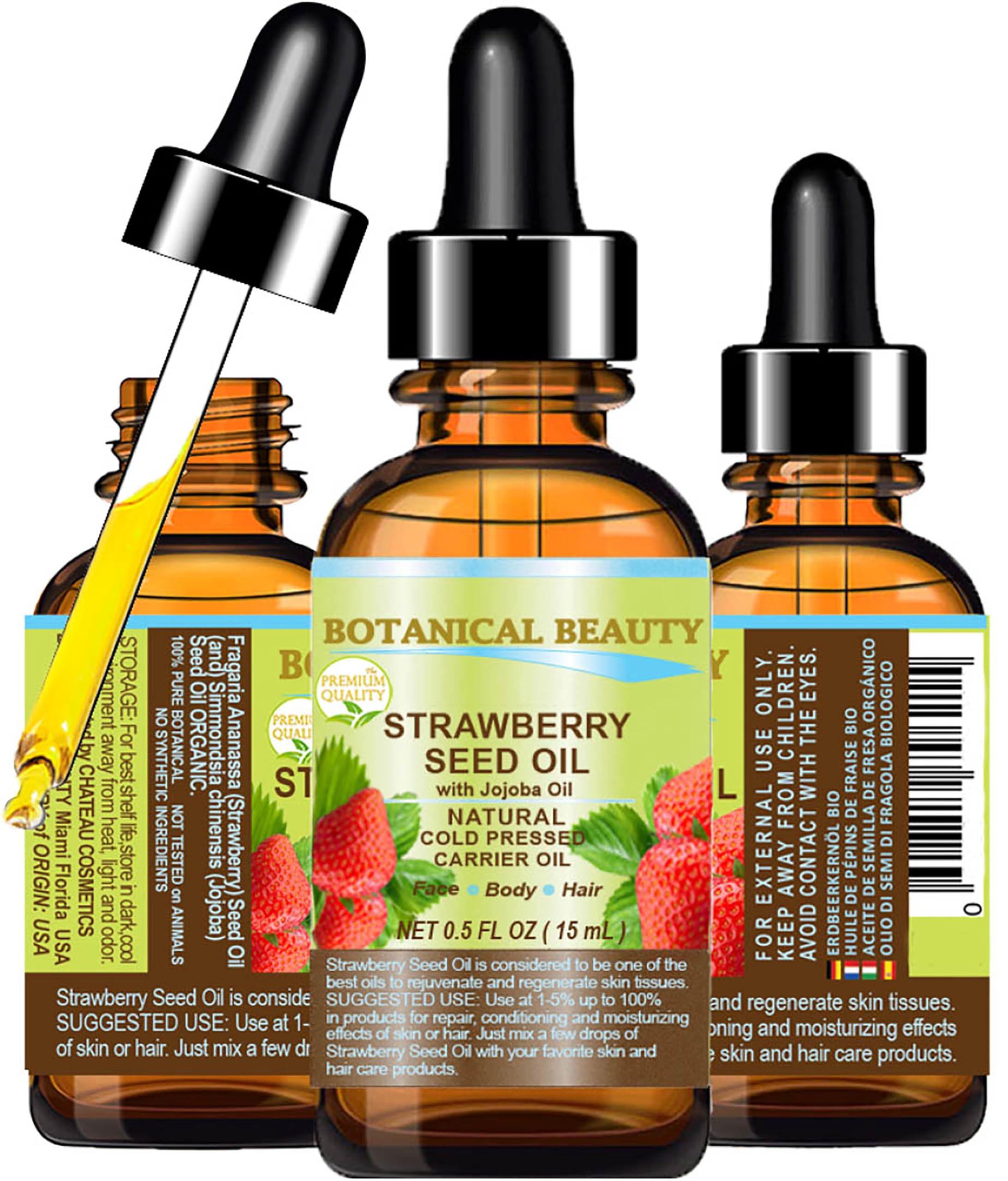 Botanical Beauty STRAWBERRY SEED OIL 100% Pure Natural Moisturizer. Cold - Botanical Beauty Official Product View 2