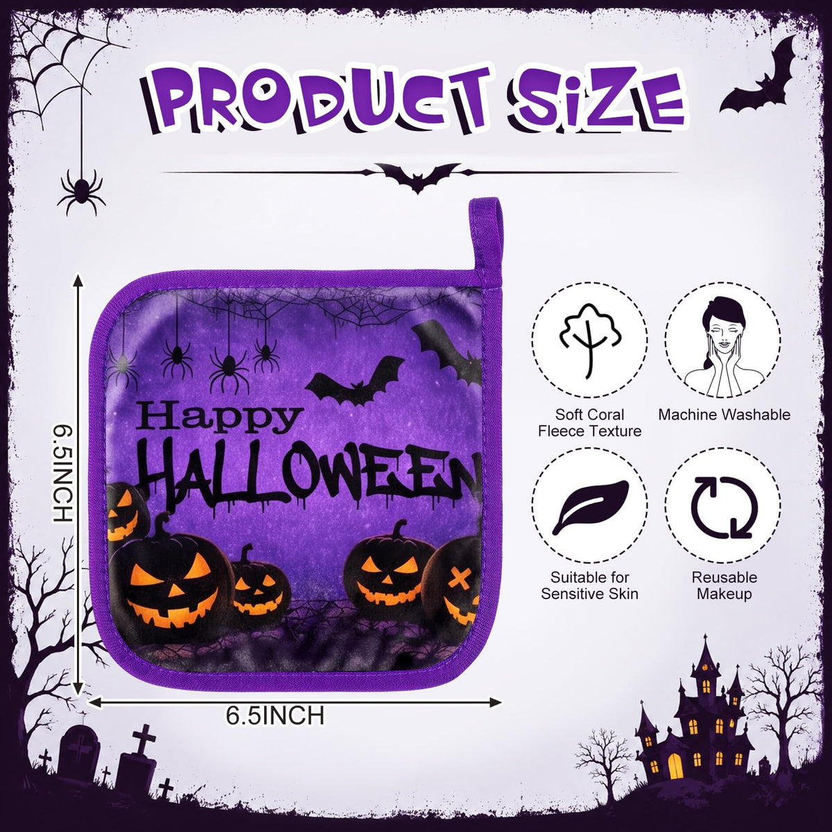 Flutesan 20 Pcs Halloween Microfiber Makeup Remover Cloths 6 - Flutesan Official Imagery - 3