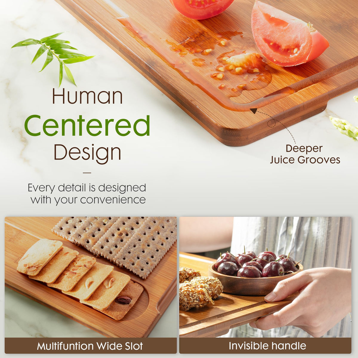 Astercook Deep Carbonized Bamboo Cutting Boards for Kitchen - Astercook Official Imagery - 5