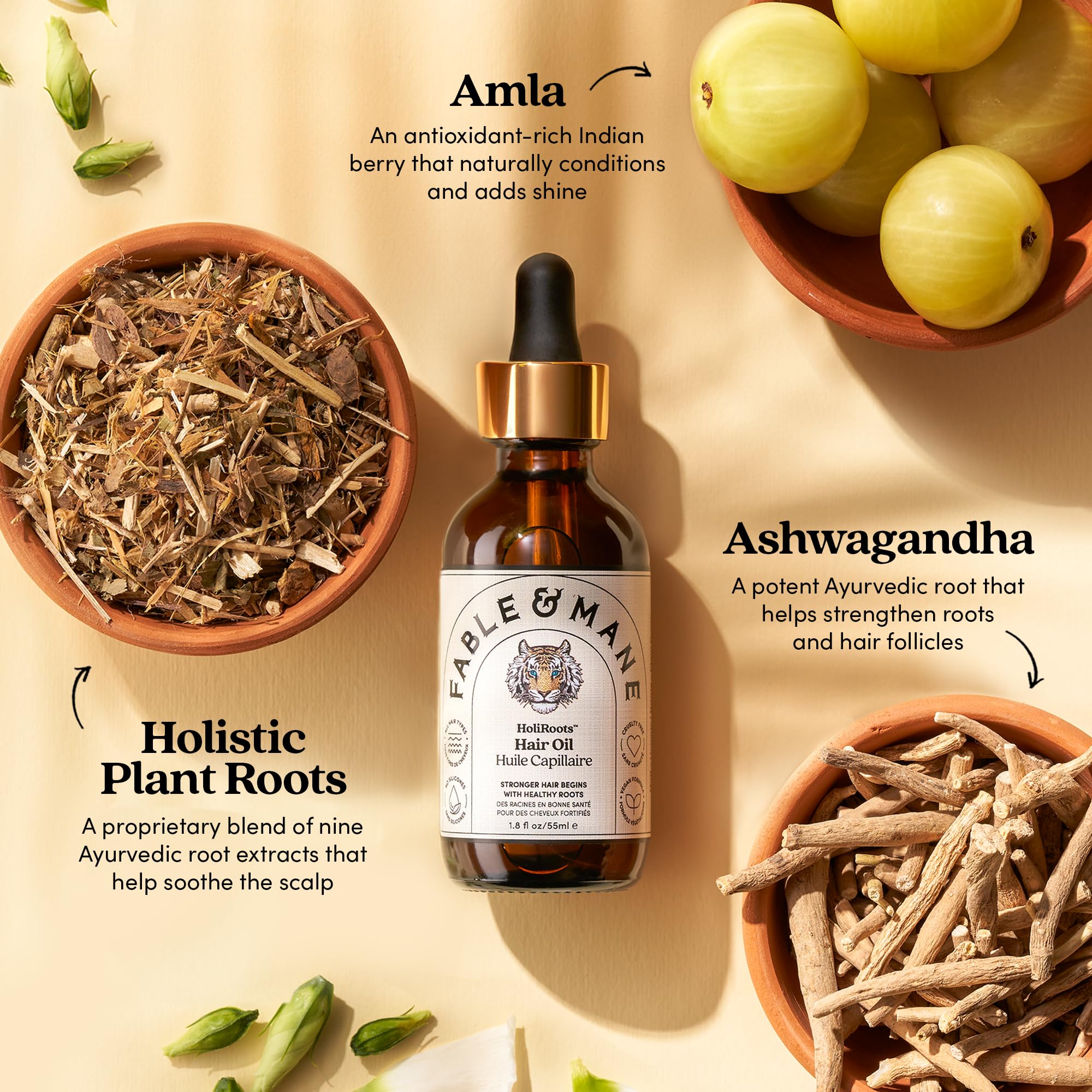 Fable & Mane Fable and Mane Hair Oil - HoliRoots Strengthening Serum for Dama - Fable & Mane Official Product View 9