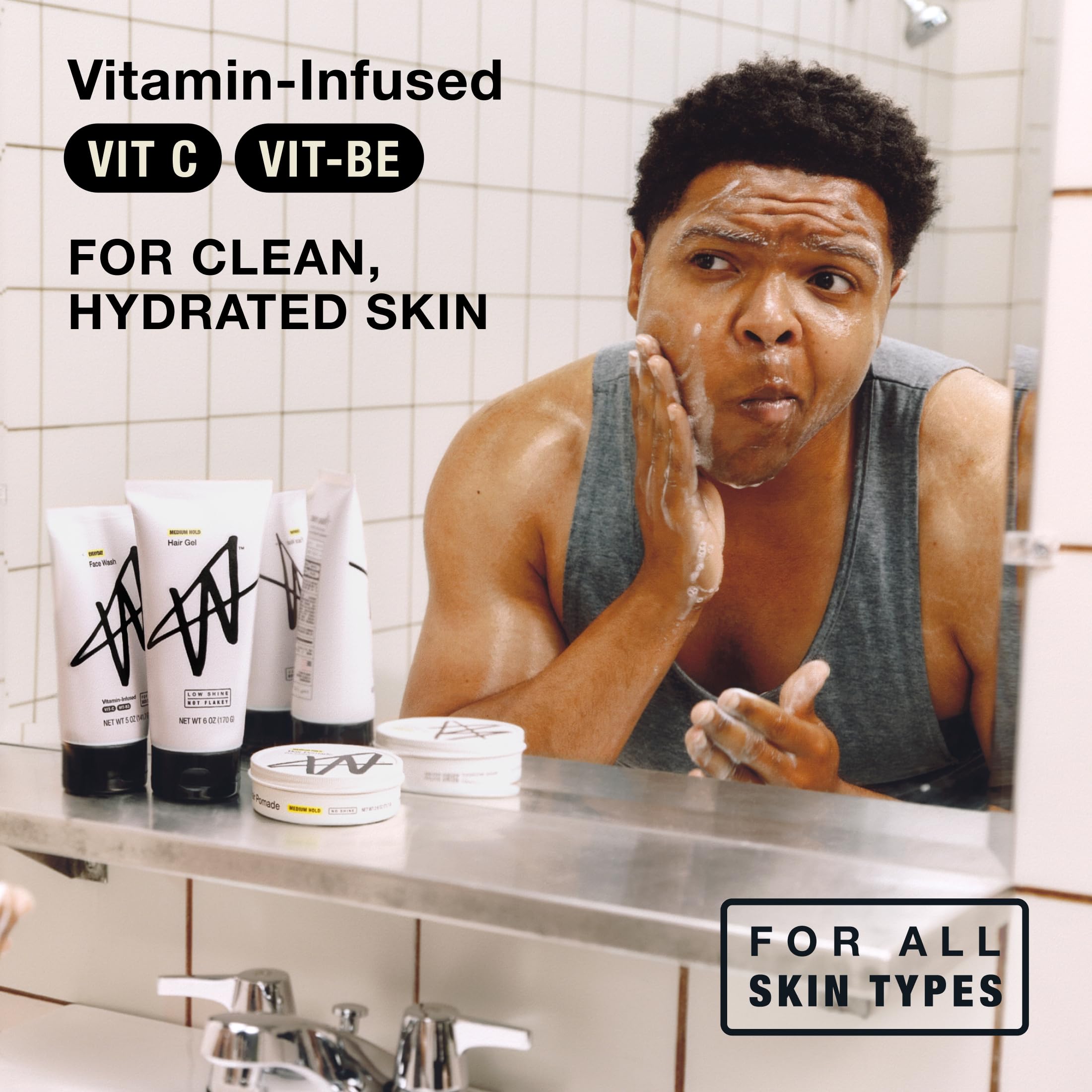W By Jake Paul Everyday Mens Face Wash, Exfoliating, Face - W