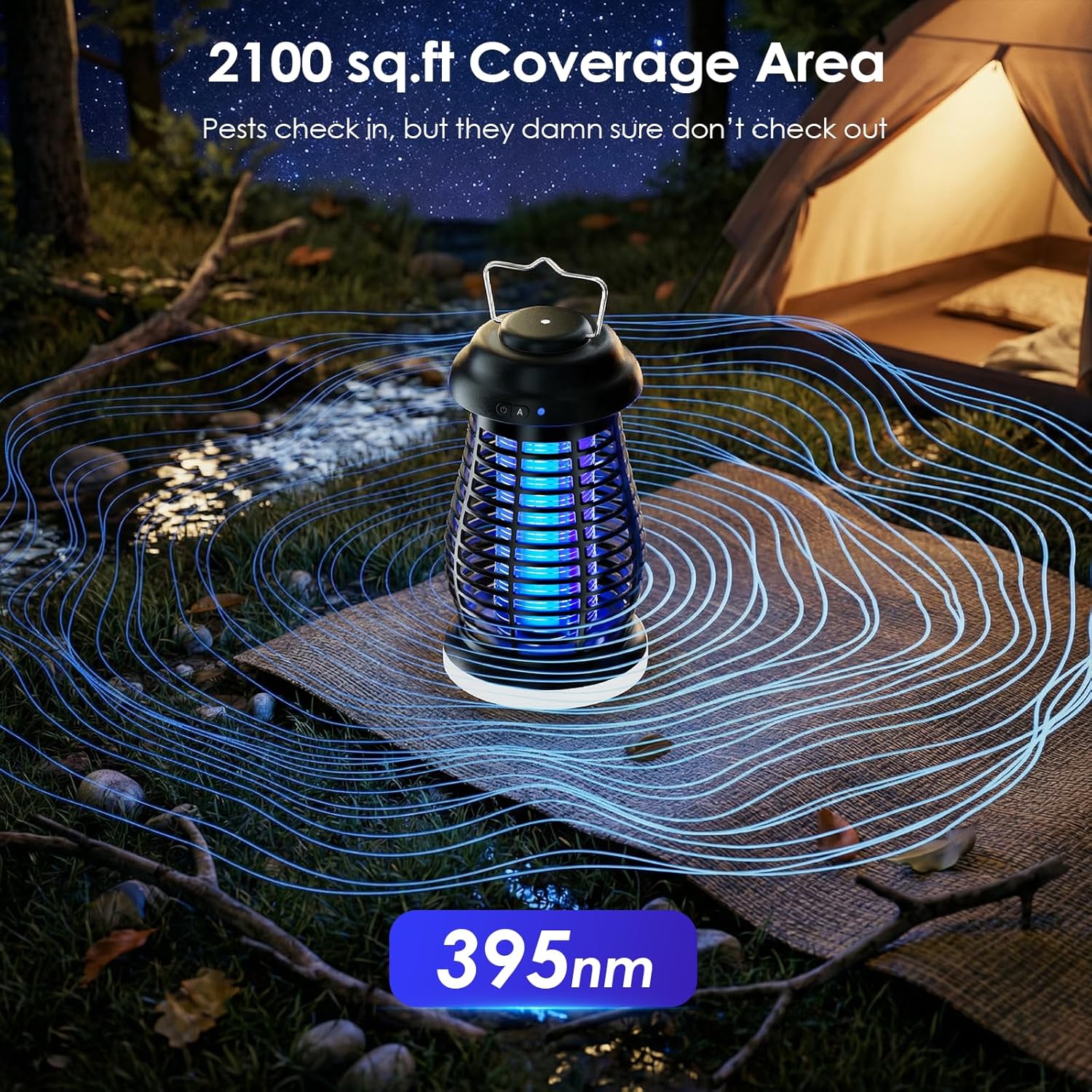 Otlotrte cordless outdoor and indoor mosquito zapper with rechargeable battery, compact design for effective insect control