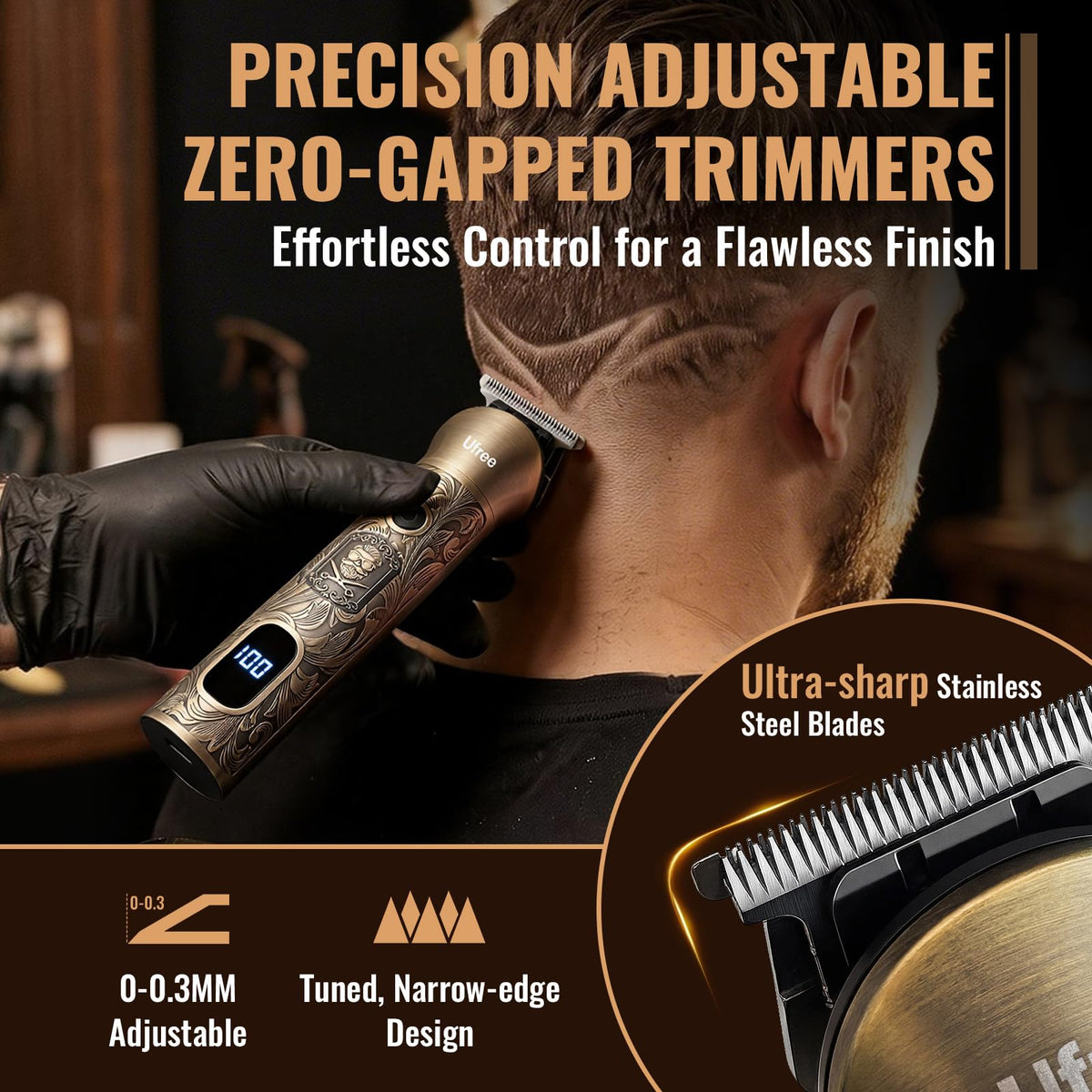 Ufree Hair Clippers for Men Beard Trimmer Foil Shaver 3 in 1 - Ufree Official Imagery - 3