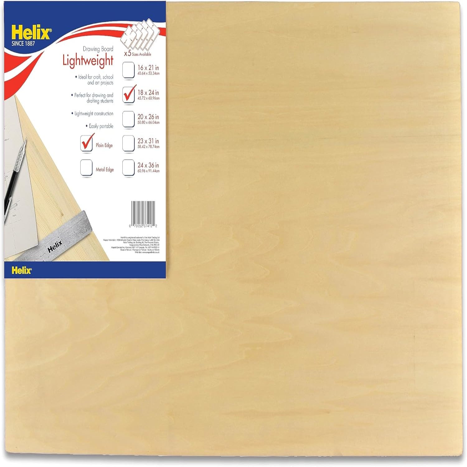 Maped - Helix Wooden Lightweight Drawing Board 18X24 Inch - Sketching Outdoors