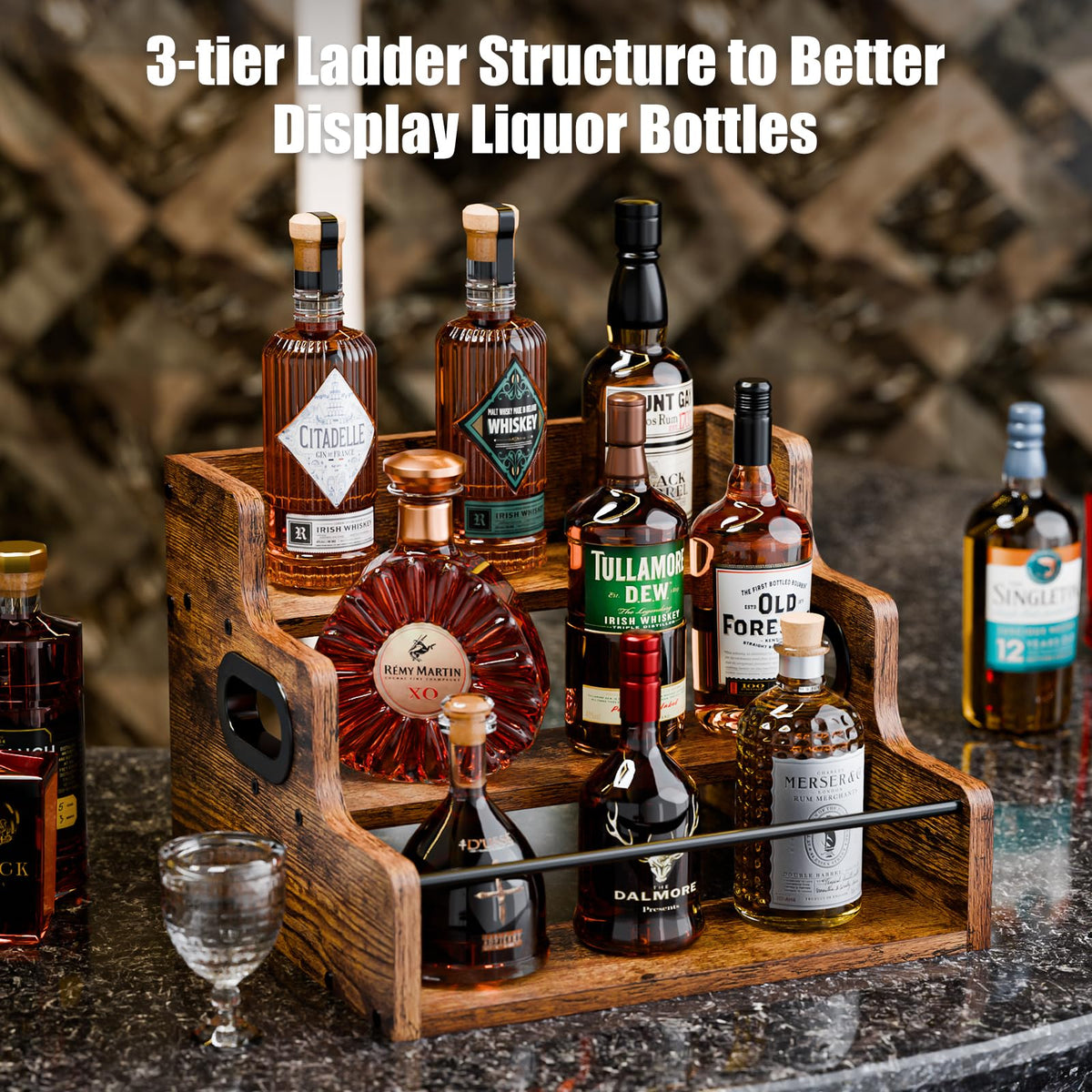 KLM Liquor Bottle Display Shelf Coffee Syrup Rack Organizer - KLM Official Imagery - 6