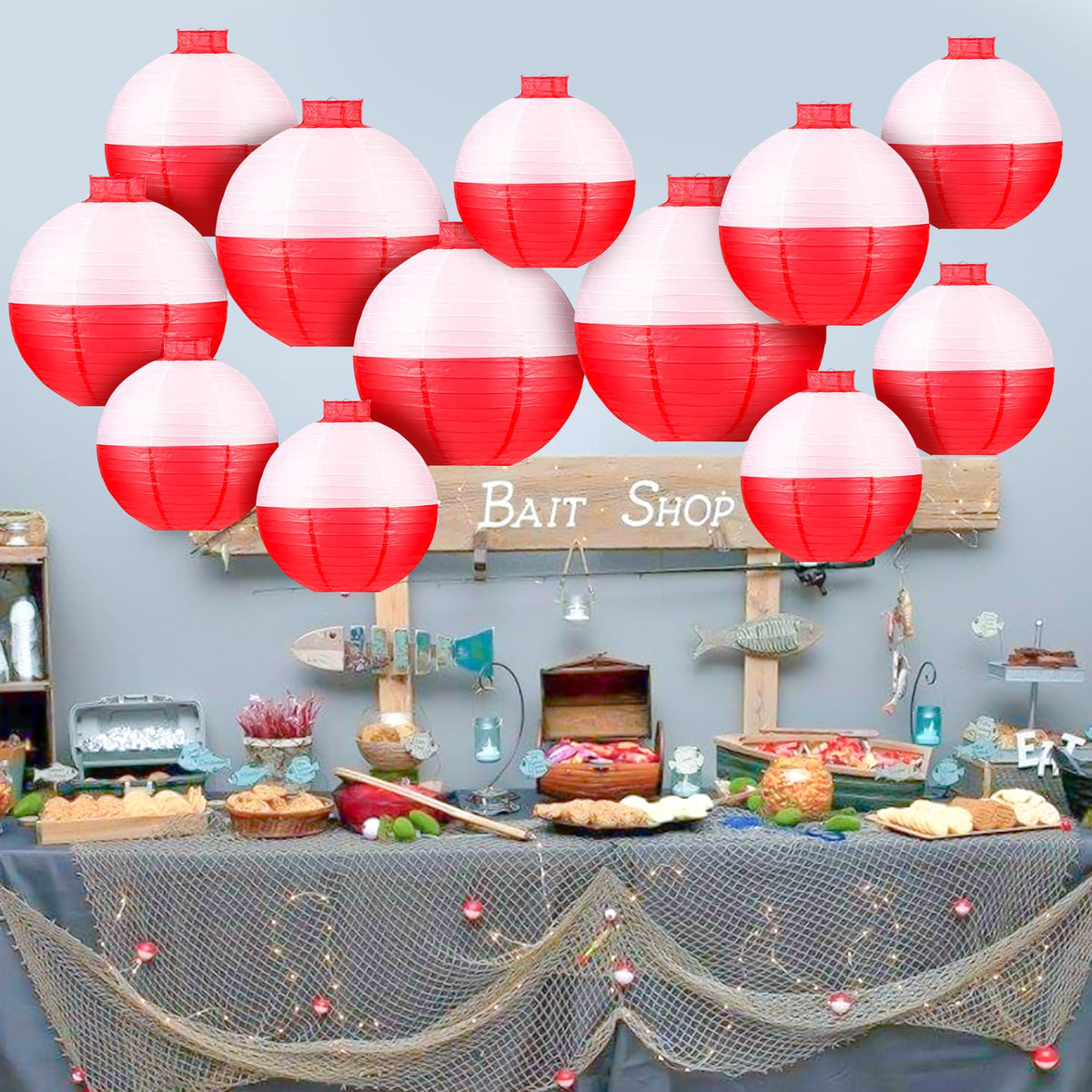 Fishing Bobber Paper Lanterns Round Decoration Lantern 12 - ngsiiohun Official Imagery - 3