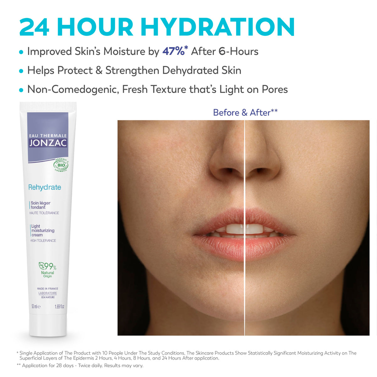 JONZAC Eau Thermale Rehydrate Light Face Cream 24hr - JONZAC Official Imagery - 5