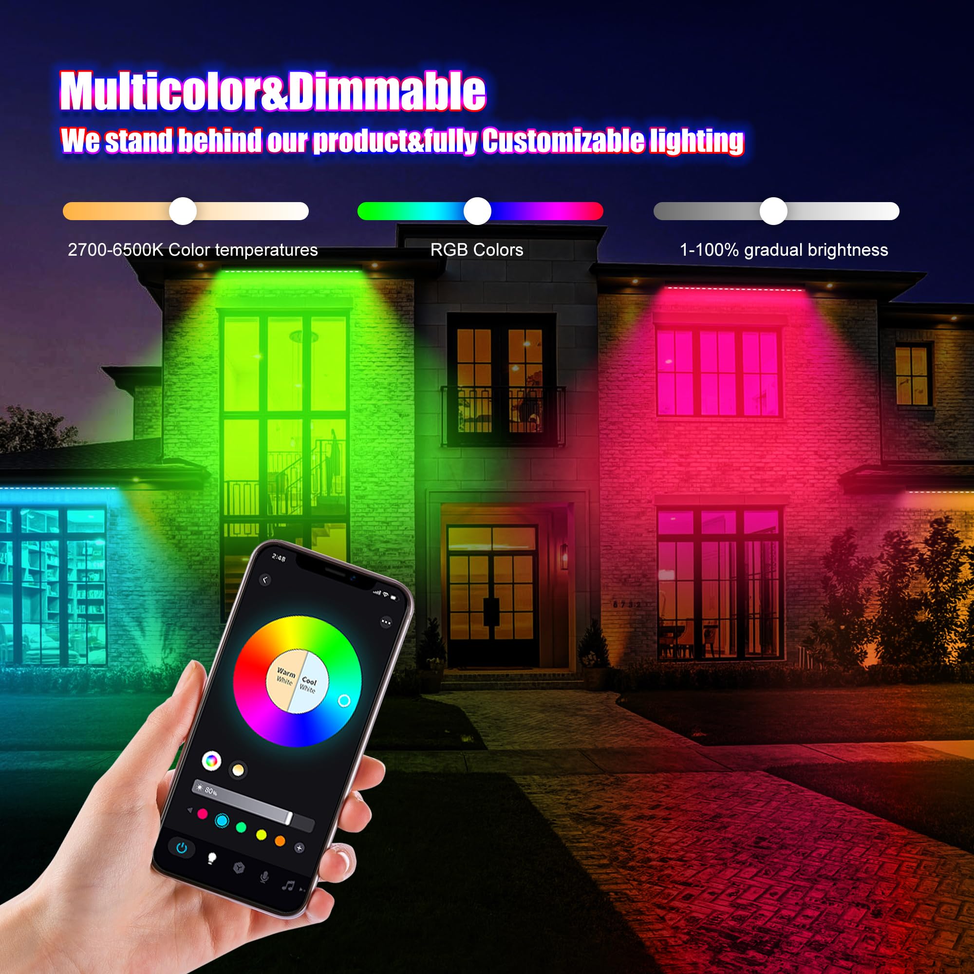 Yasotek 180W RGB Light Bar, RGBCW Wall Washer with APP & RF Remot - Yasotek Official Product View 2