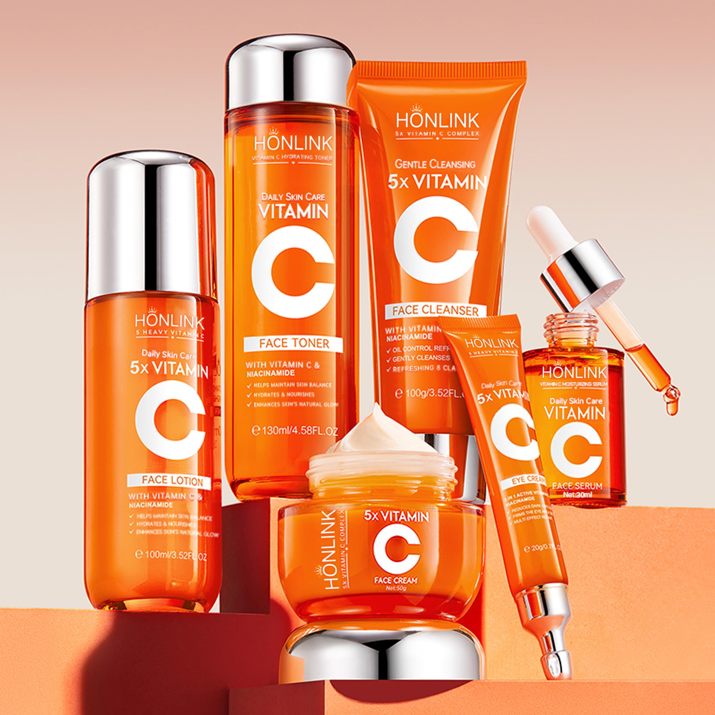 2 Box Glown 6-Piece Hydrating Skincare Set with Vitamin C & Niacinamid - View 3