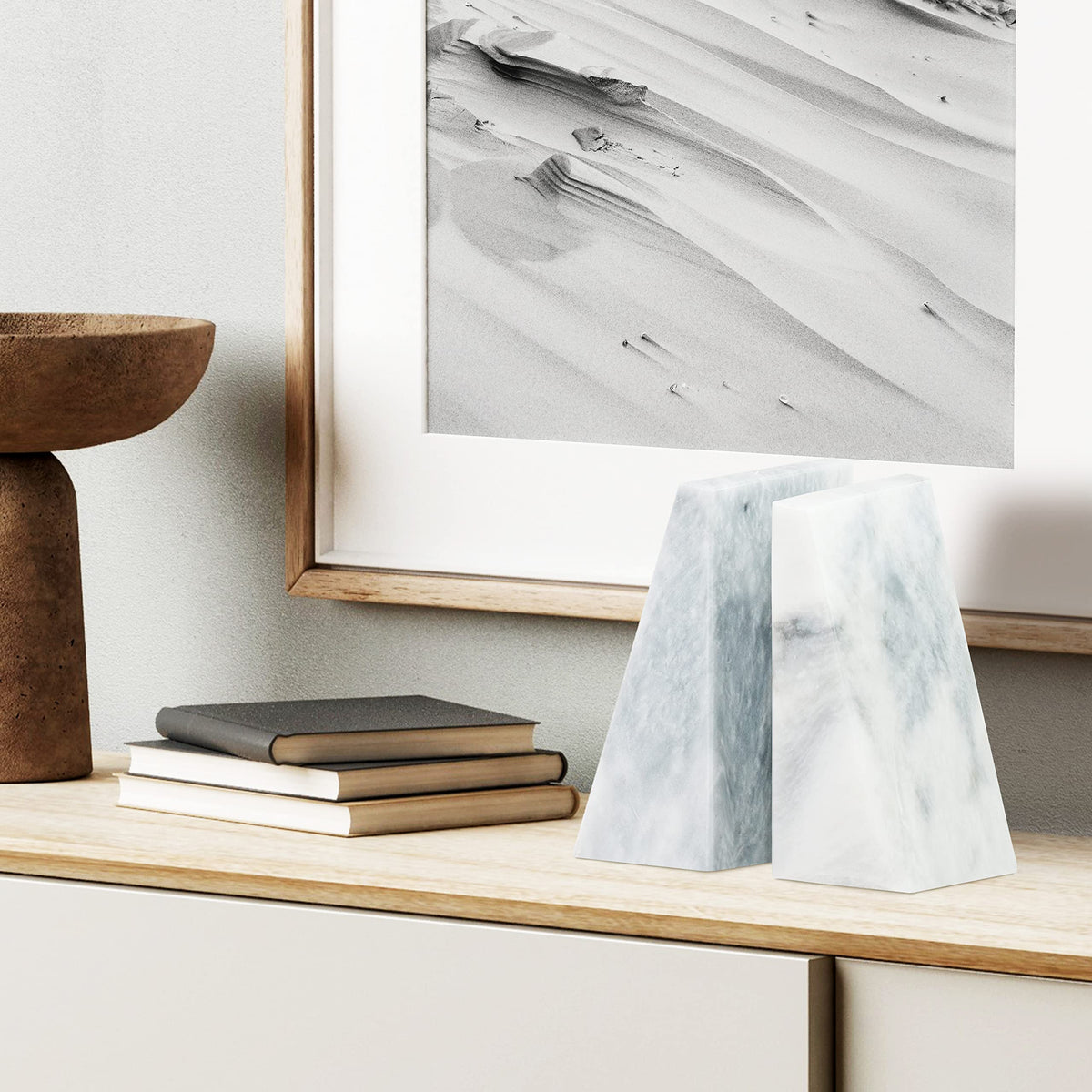 Ottimo Polished Heavy Stone Marble 6 Book Ends for Bookshelf - Ottimo Official Imagery - 5