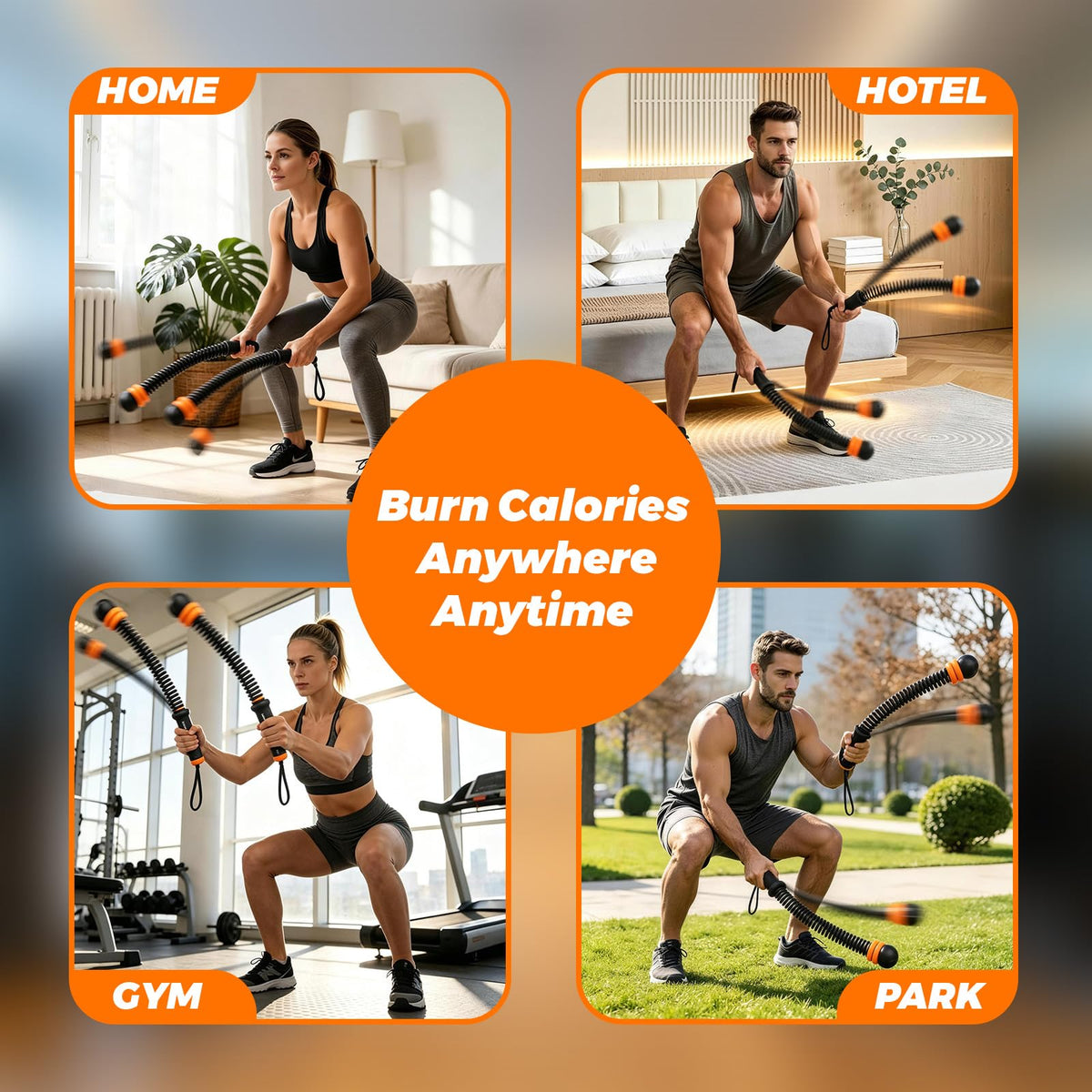 Ropeless Battle Ropes with Adjustable Weight Unisex for Home - Hexplany Official Imagery - 6