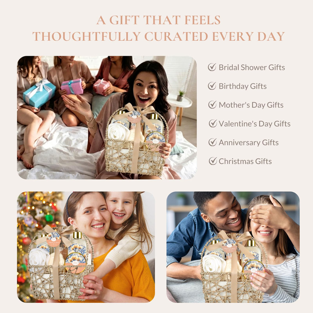 Gift Basket for Women 8pcs Magnolia Jasmine Spa Gift Baskets - ArioseMonde Official Imagery - 8