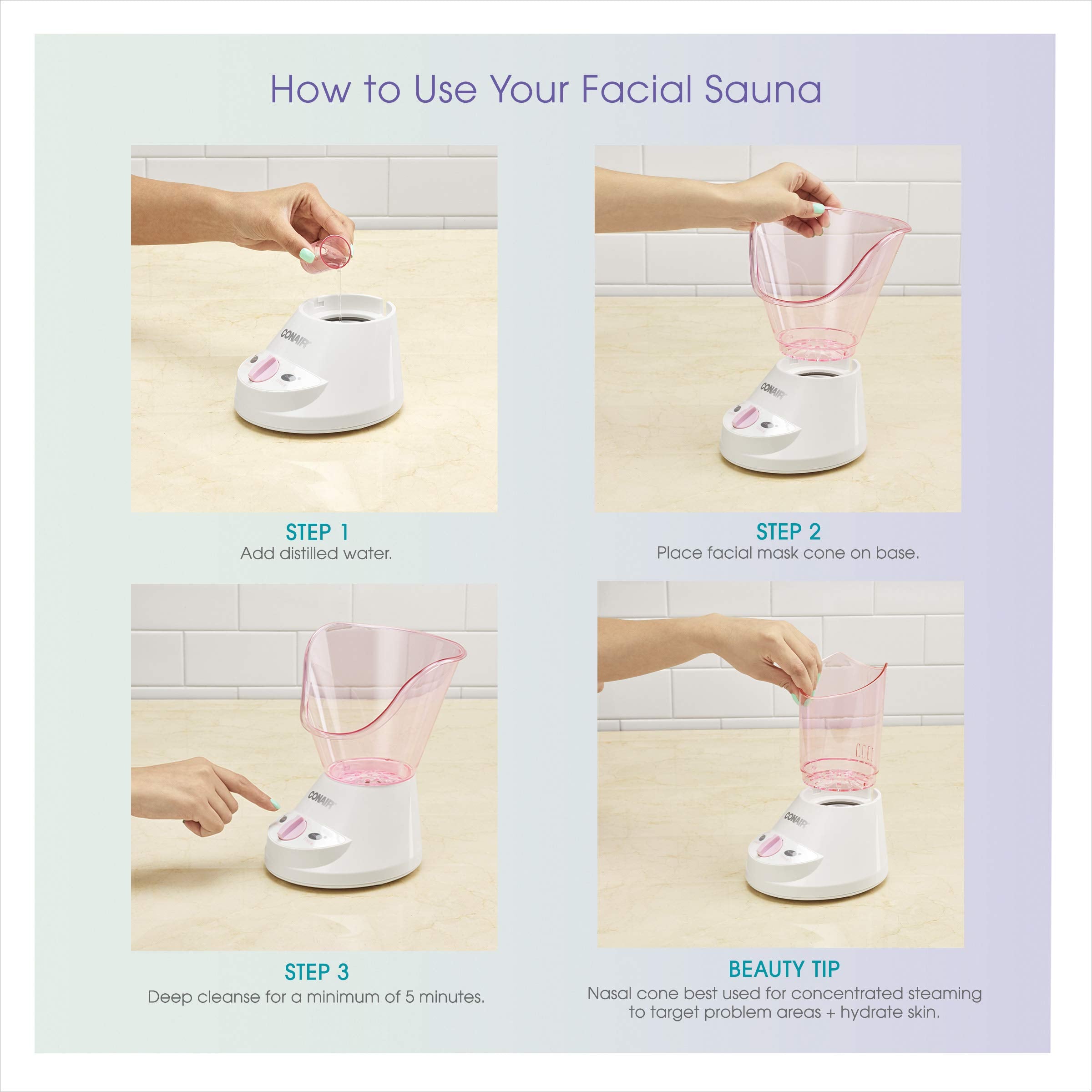 True Glow by Conair Gentle Mist Moisturizing Facial Steamer - Conair Official Imagery - 7