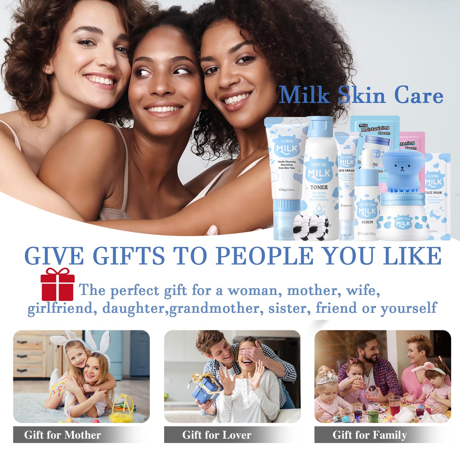 Milk Skin Care Set Teens Women Birthday Gifts- Skin Care for - EONFAVE
