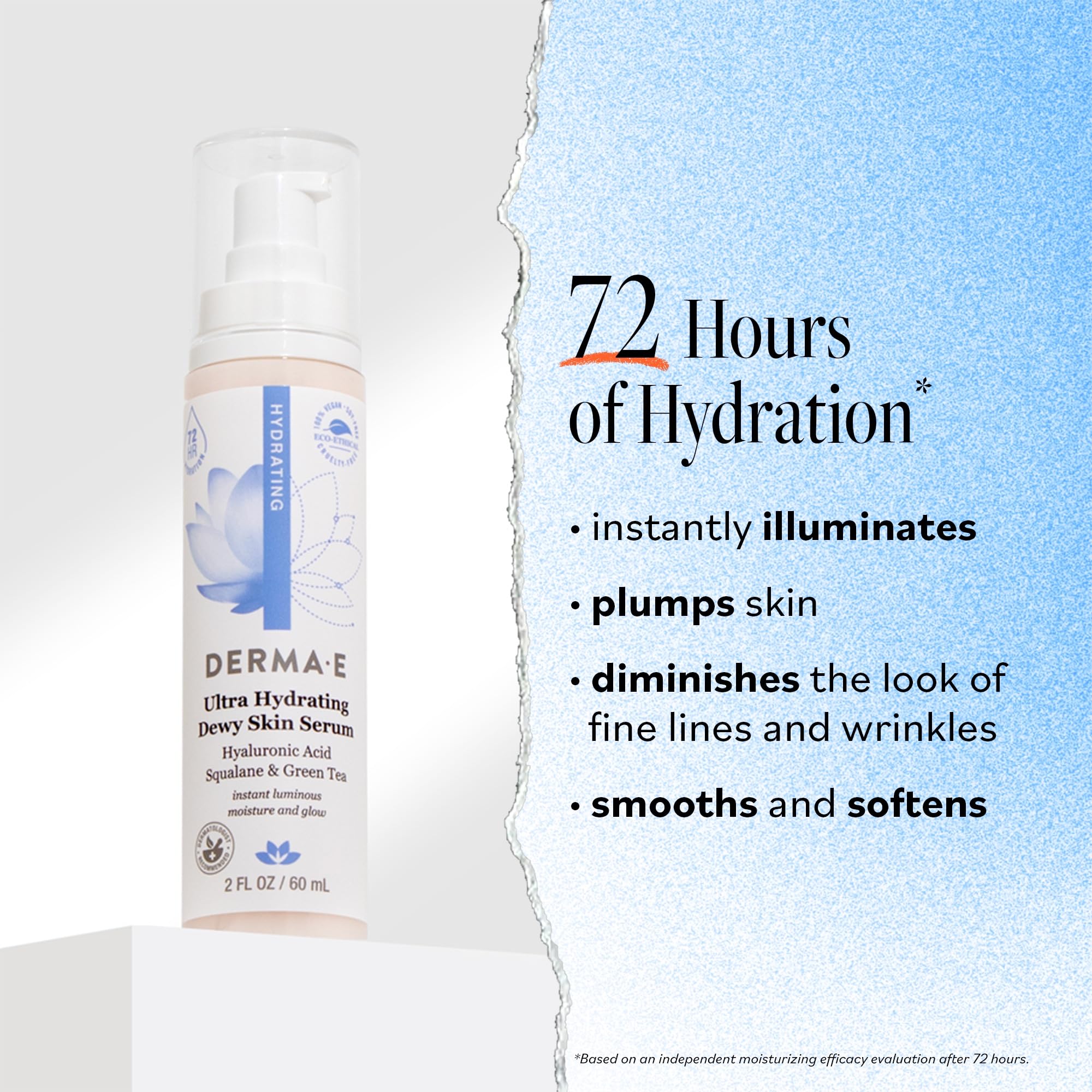 DERMA E Ultra Hydrating Dewy Skin Serum For Face 2 Fl Oz - Derma E Official Imagery - 3
