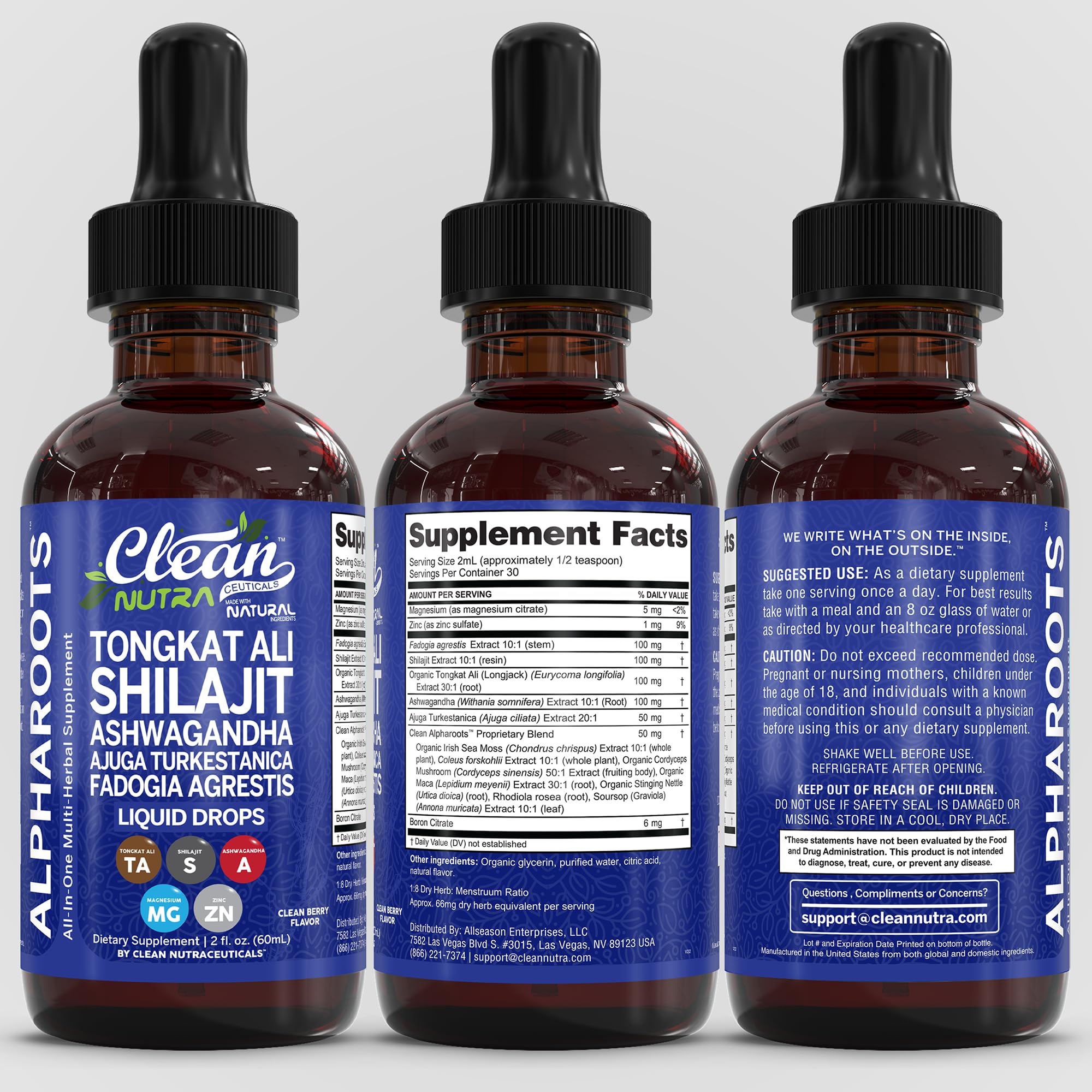 Tongkat Ali Liquid Drops – Men's Herbal Supplement by Clean Nutra