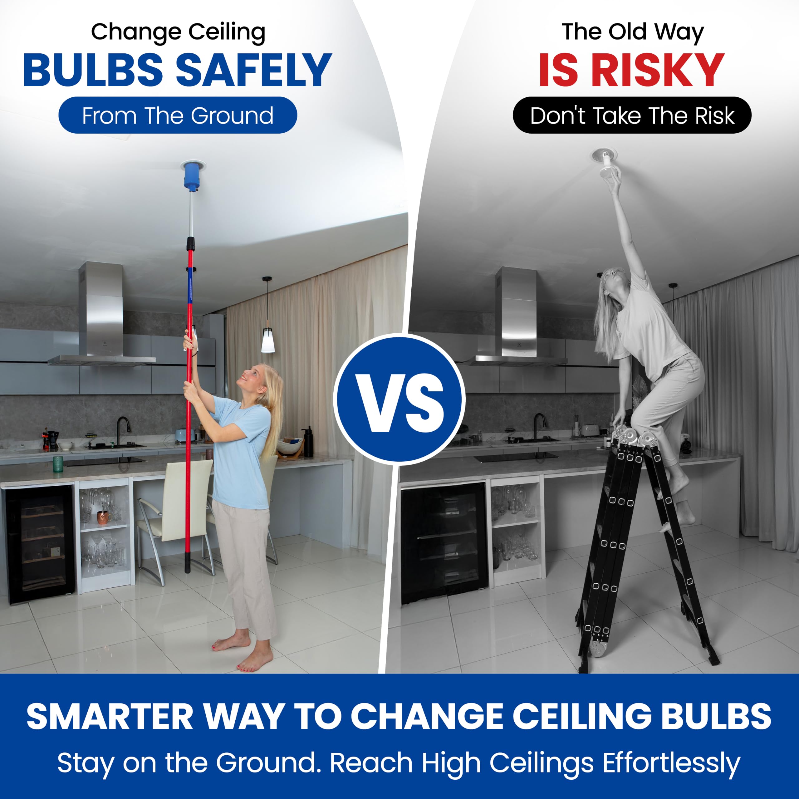2ULES EZX Light Bulb Changer for High Ceilings, Patented Vacuum T - 2ULES Official Product View 4