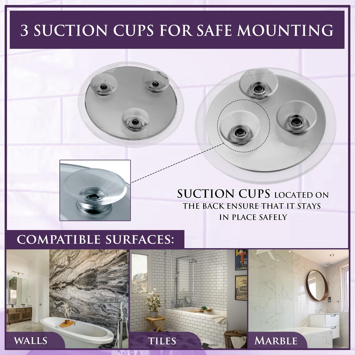 20X 10X Magnifying Mirror Set 3 Suction Cups Each 6 4 - MIRRORVANA Official Imagery - 5
