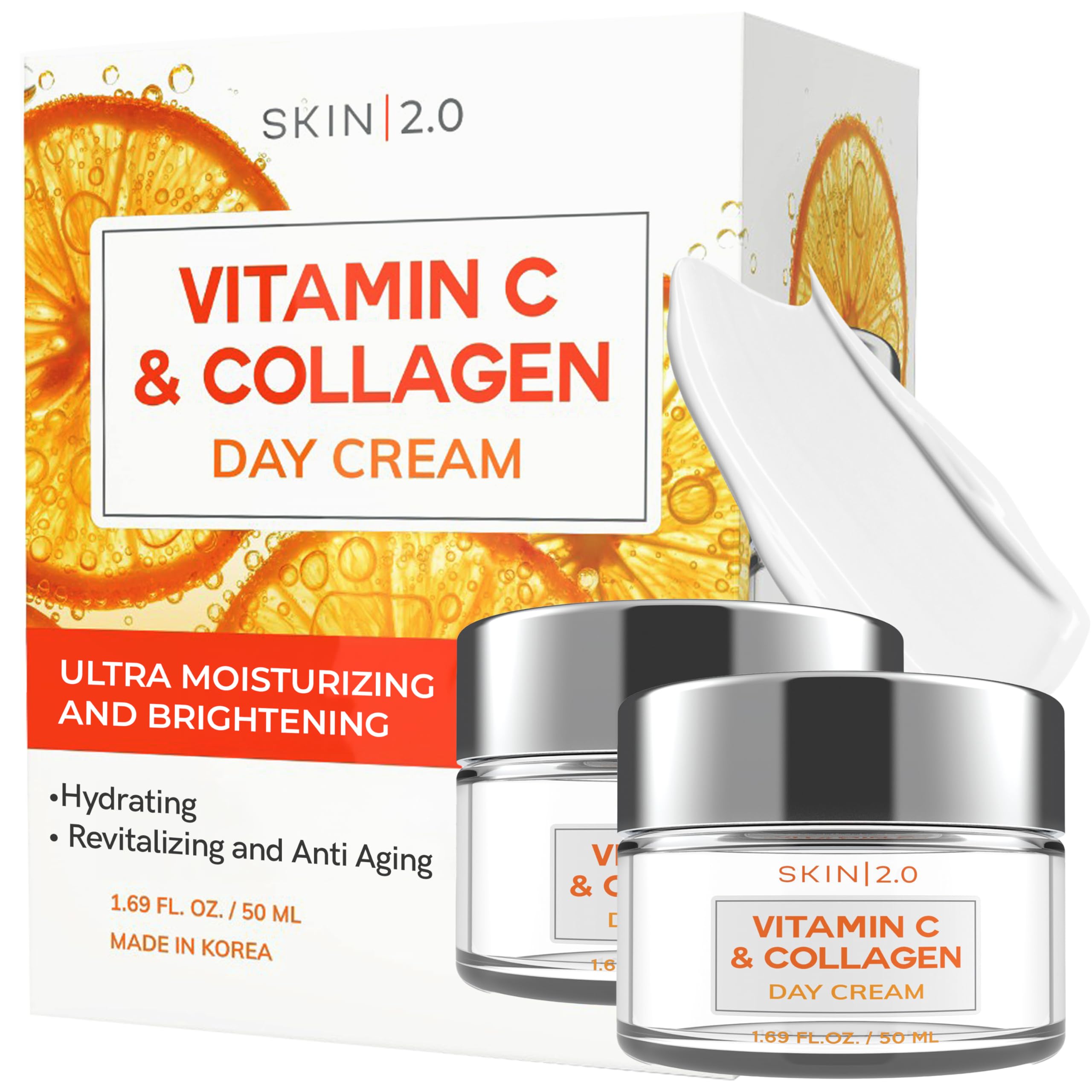 Skin 2.0 Vitamin C &amp; Collagen Face Moisturizer – Anti Aging - Skin 2.0