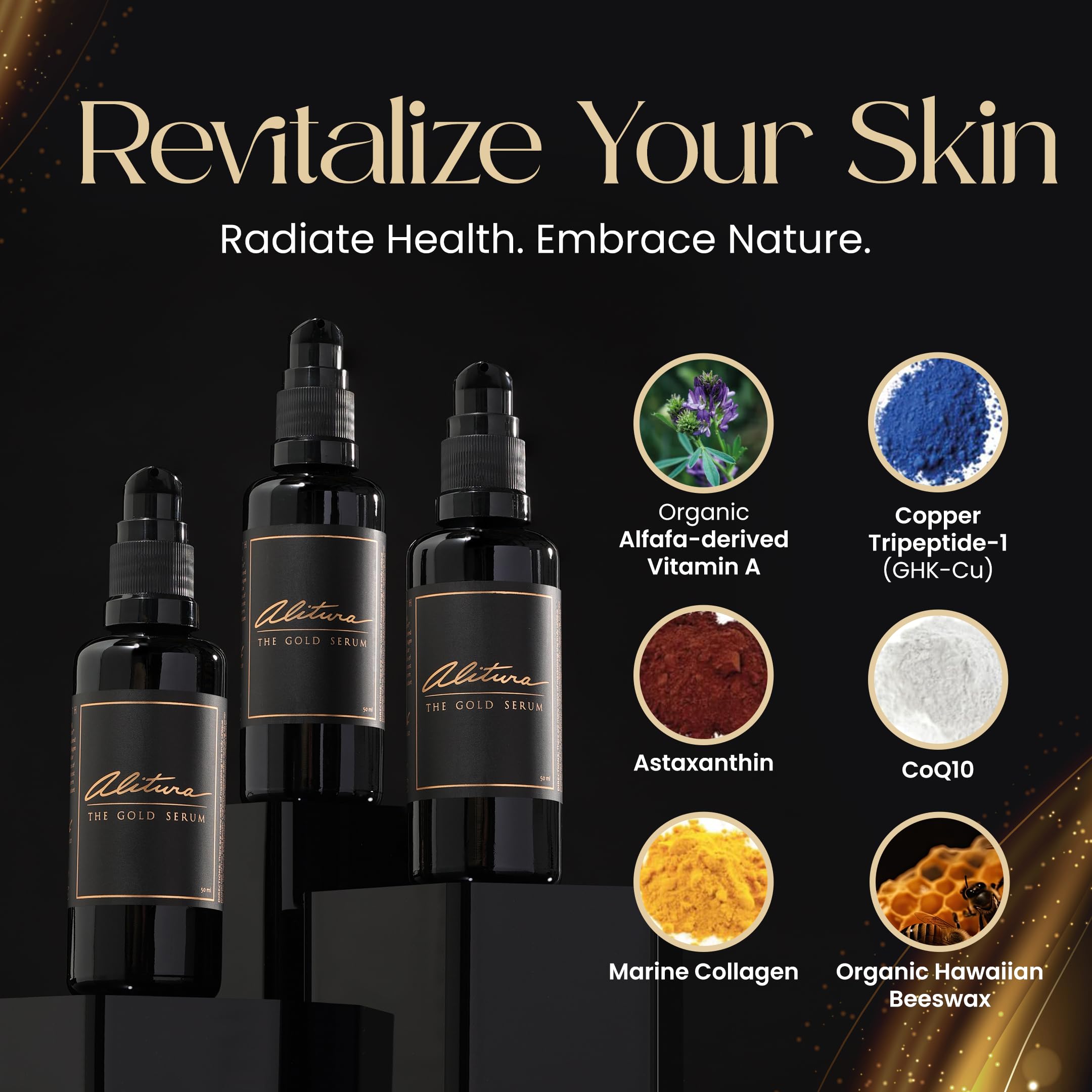Alitura Gold Serum Anti Aging Peptide And Collagen Face - Alitura Official Imagery - 4