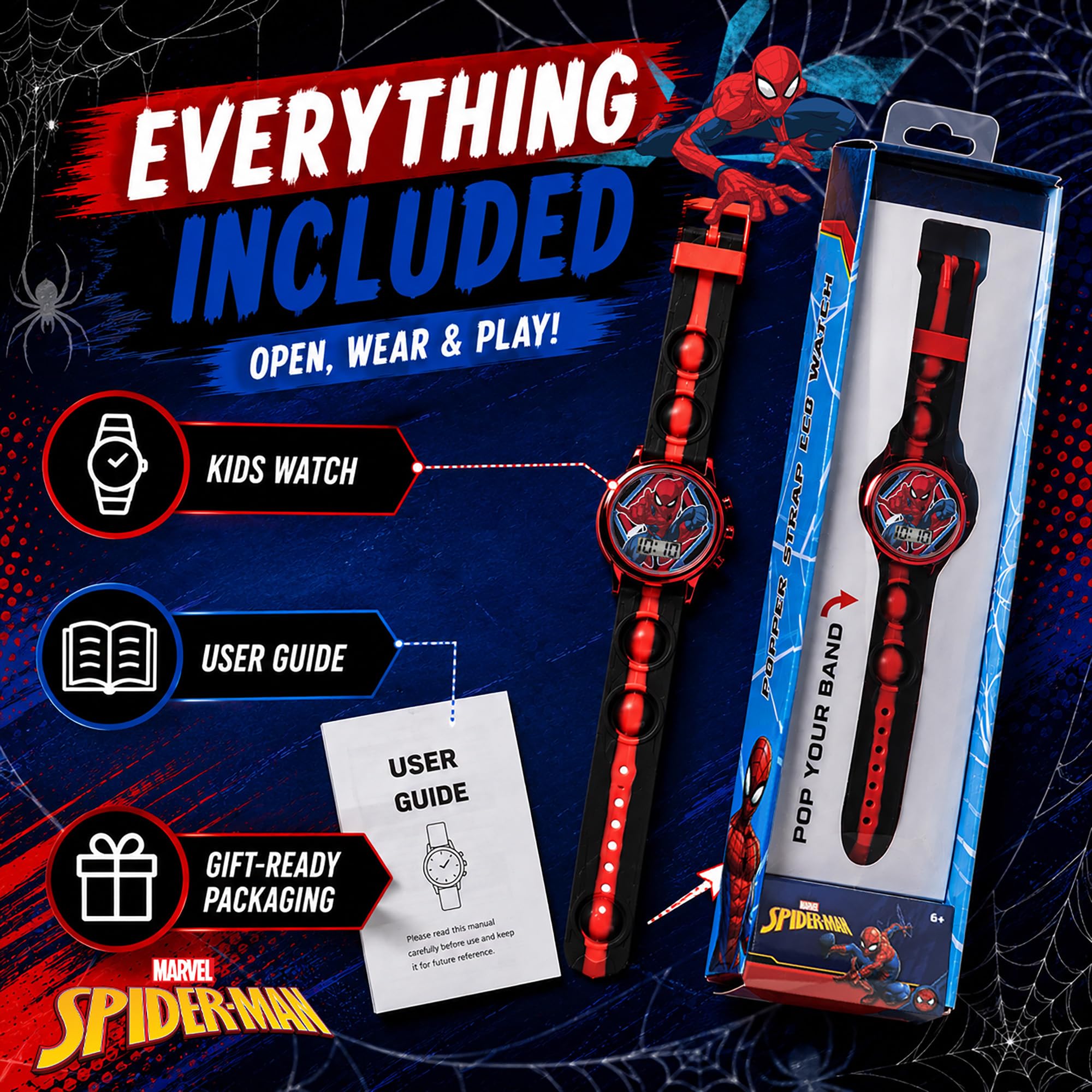 Accutime Marvel Spiderman Kids Digital LCD Wrist-Watch with Red, Green - View 7