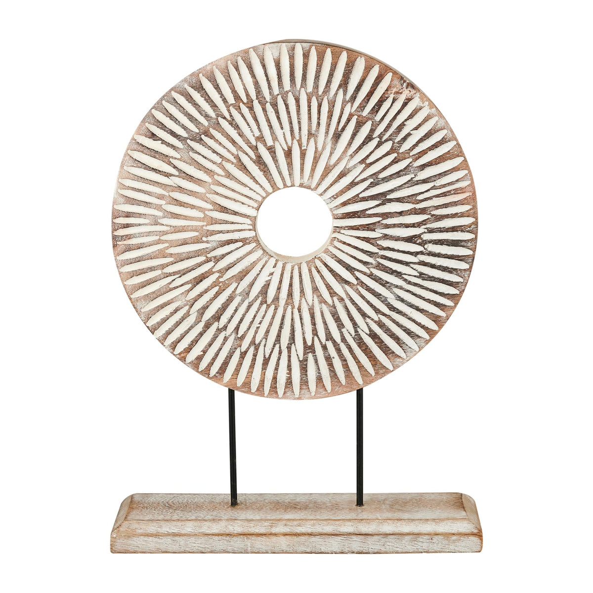 Farmhouse Table Sculpture Home Decor Statue Mandala Carved - Eximious India Official Imagery - 8