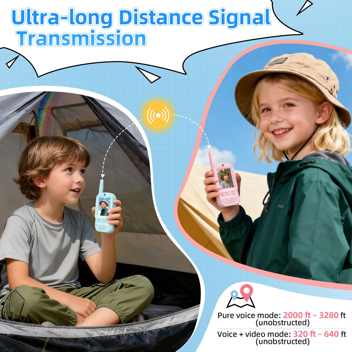 Video Walkie Talkies for Kids 2 Pack Rechargeable Intercom - ESIYTGOP Official Imagery - 5