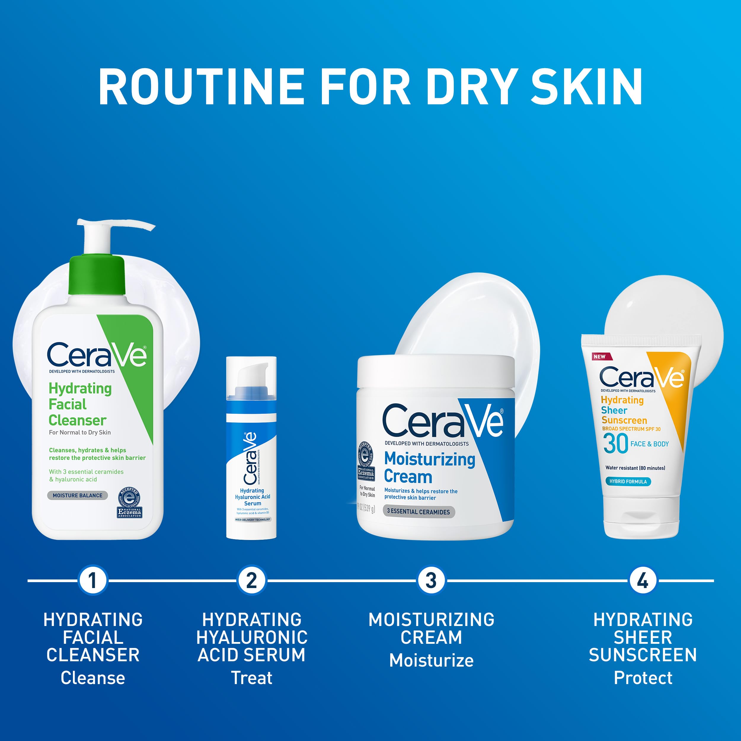 CeraVe Moisturizing Cream, Face & Body Moisturizer for Dry Ski... - CeraVe Official Product View 10
