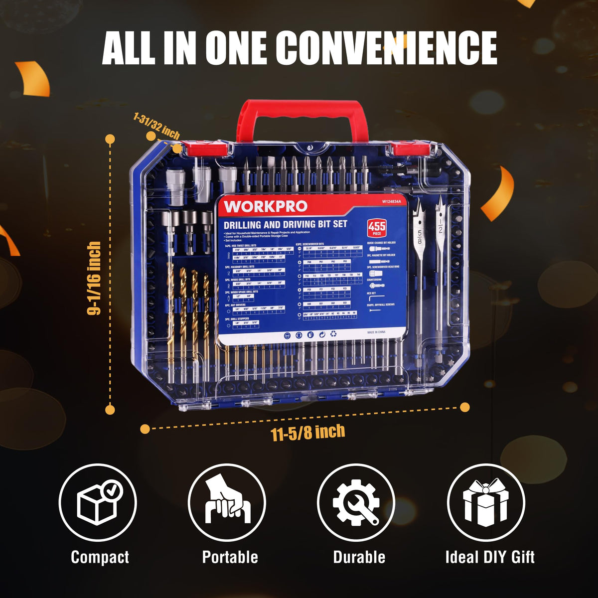 WORKPRO Drill Bit Set 455Pcs Drill Bits and Screwdriver Bit - WORKPRO Official Imagery - 8