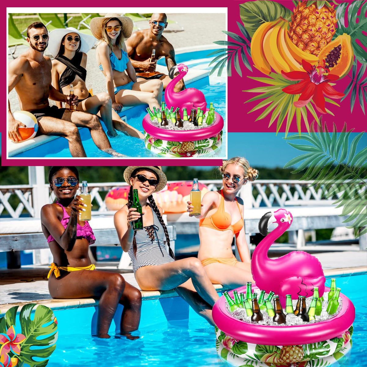 Bencailor Summer Flamingo Party Decoration Inflatable Blow - Bencailor Official Imagery - 3