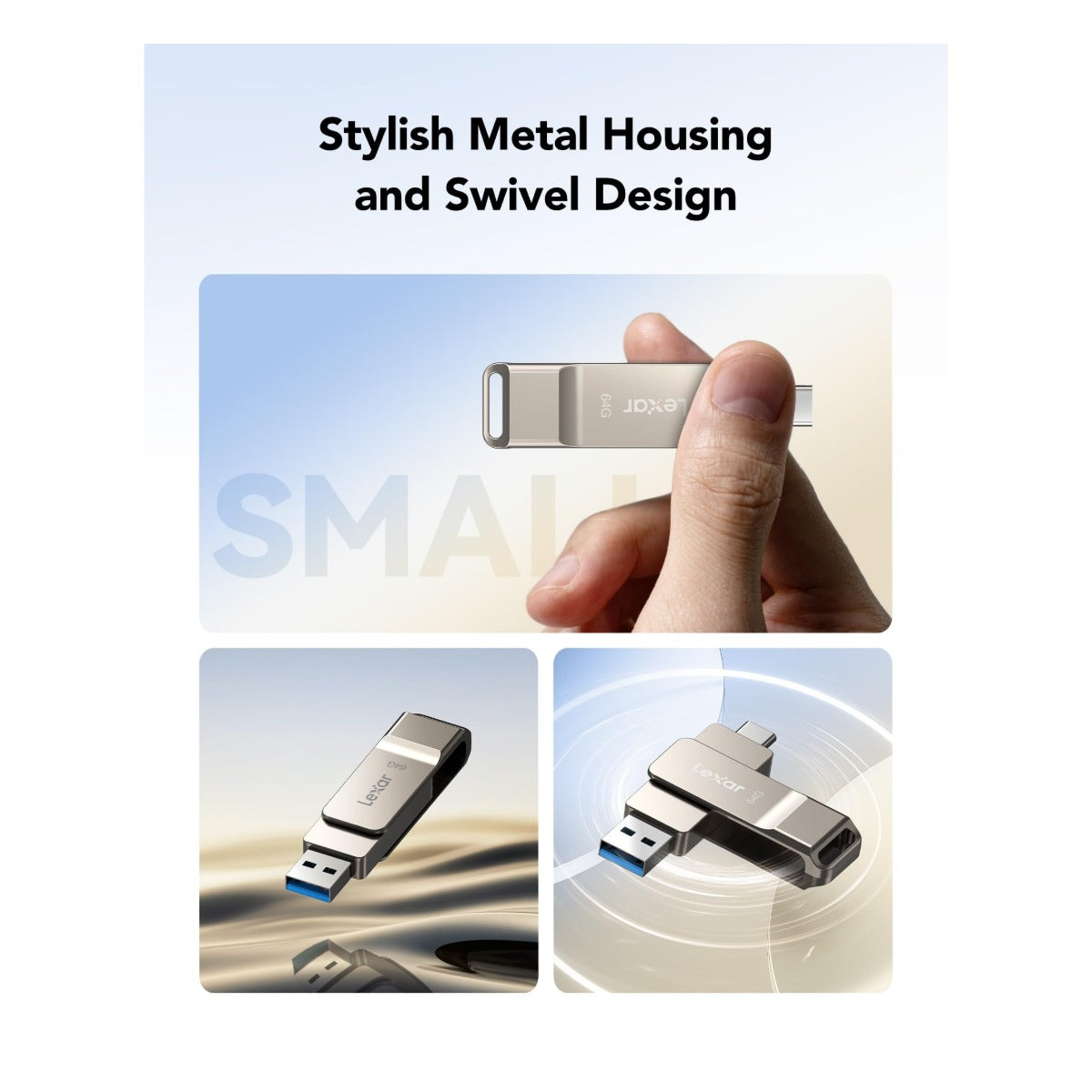 Lexar D40E 64GB Dual USB 3.2 Gen 1 Type - Official Lexar Product Imagery - View 6
