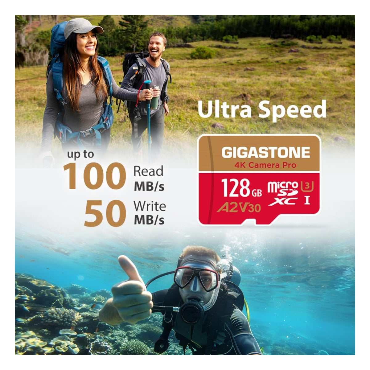【5 Years Data Recovery】 GIGASTONE 128GB Micro SD Card - High Quality Official View - View 3