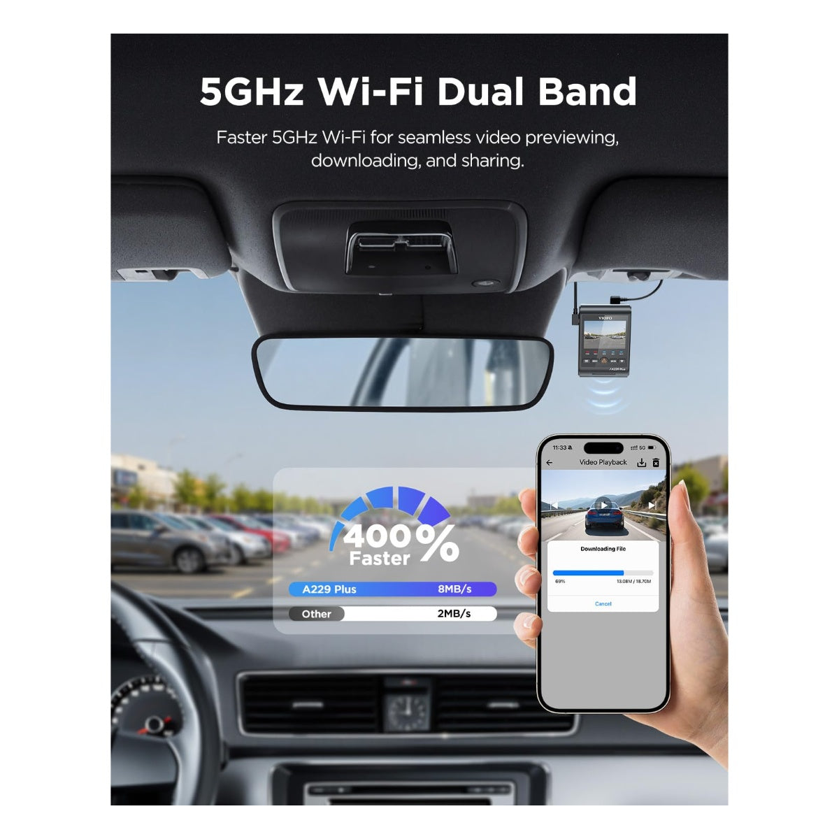 VIOFO A229 Plus Dash Cam Front and Rear - Official VIOFO Product Imagery - View 6