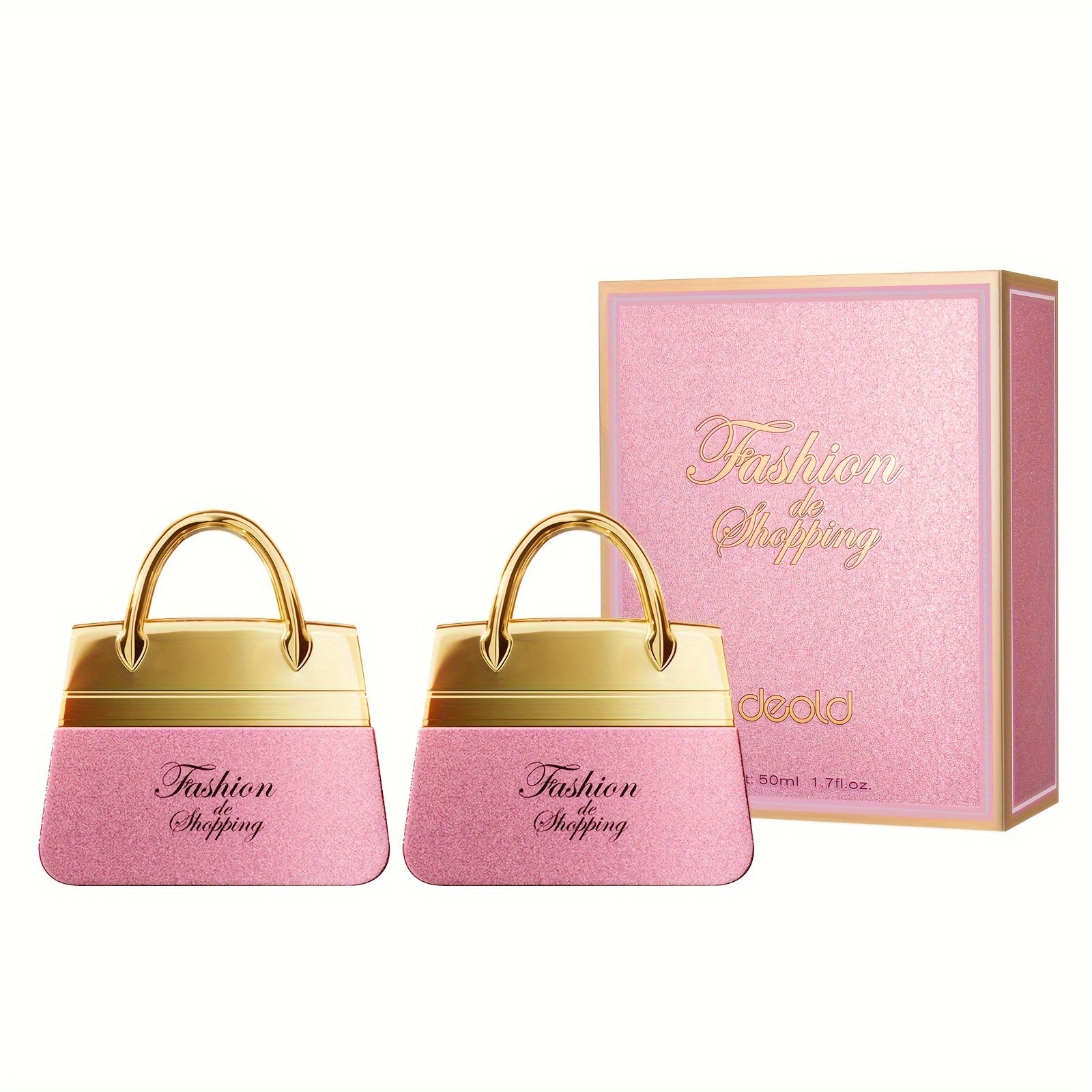 Two Temu perfume Eau De Parfum spray bottles with natural fragrance, showcasing sleek packaging and spray nozzles for long-lasting scent.