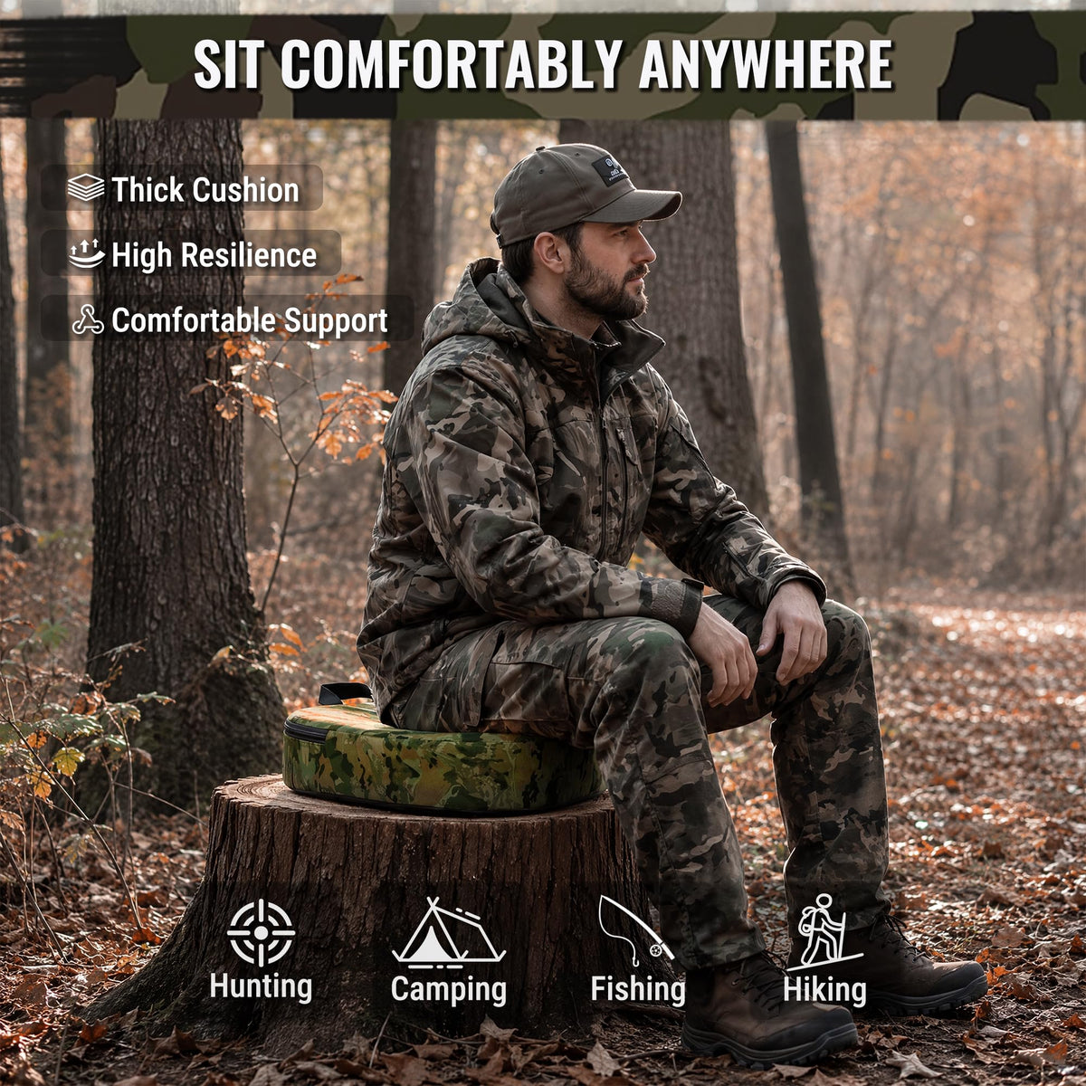 WORKPRO Hunting Seat Cushion Outdoor Seat Pad Camouflage - WORKPRO Official Imagery - 4