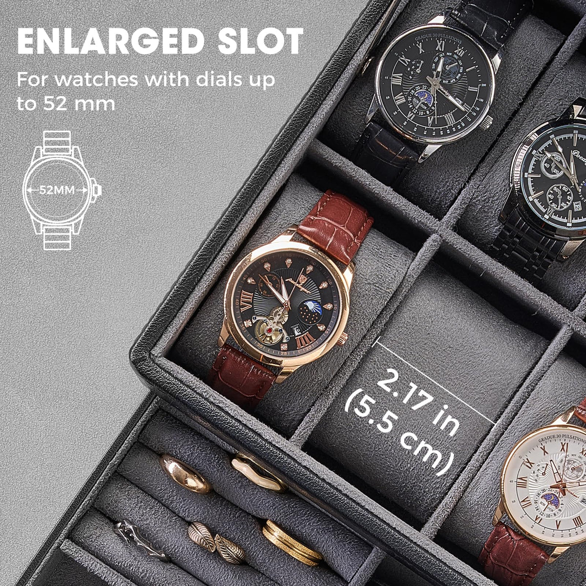 ProCase Premium Watch Box for Men Jewelry Organizer Box with - ProCase Official Imagery - 6