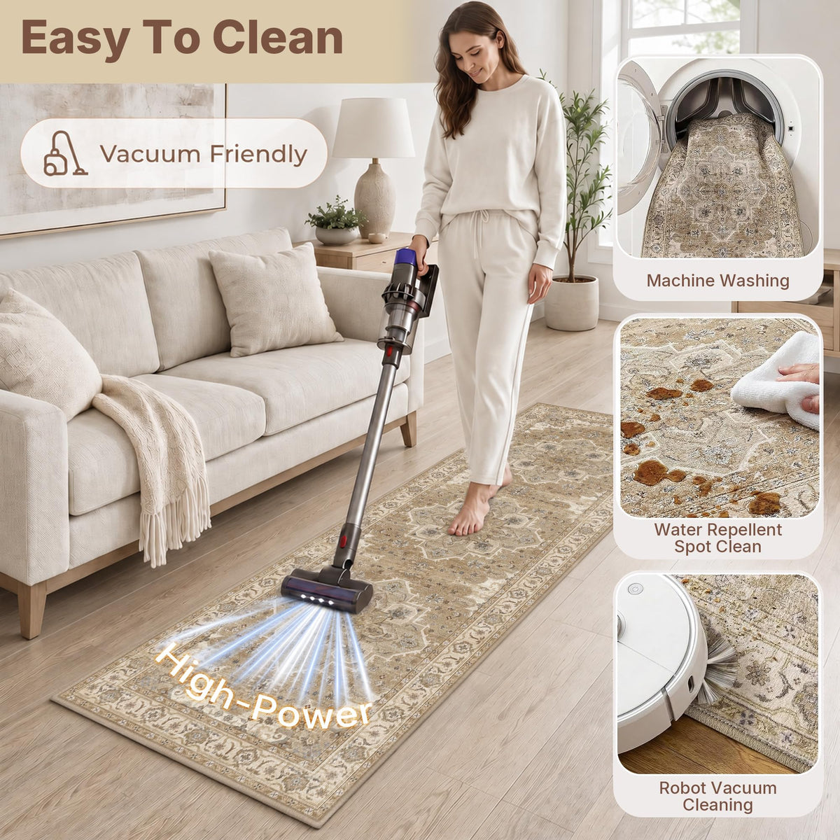 3 Piece Kitchen Rugs Sets with Runner Washable Non Slip Soft - Articosy Official Imagery - 4