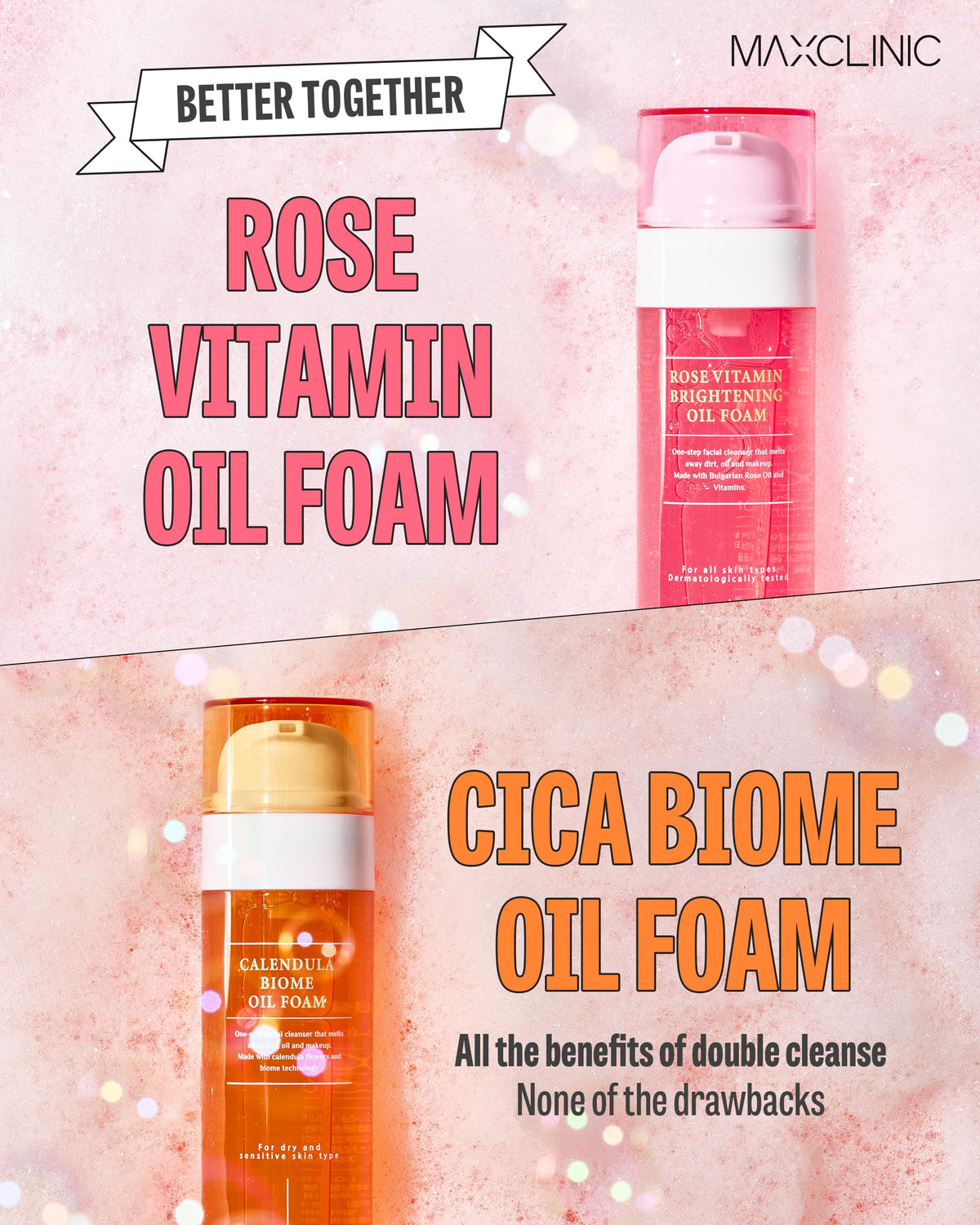 Rose Vitamin Calendula Biome Oil Foam Gift Set - MAXCLINIC Official Imagery - 3