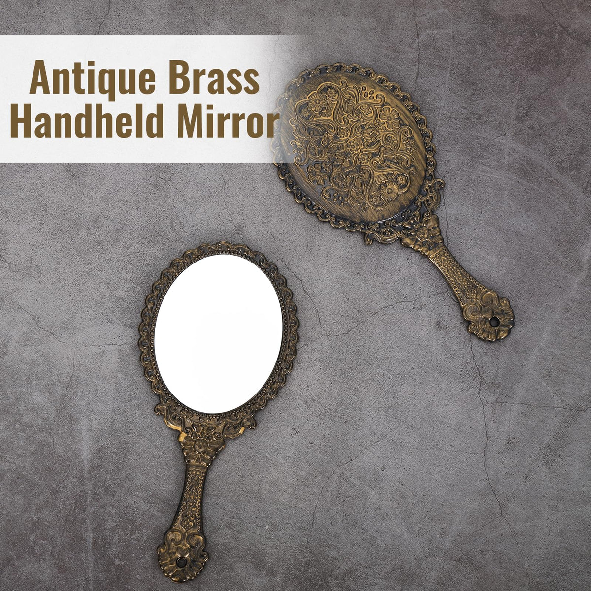 24 Pack Vintage Handheld Mirrors for Makeup Brass Gold - FUPMILPHRANX Official Imagery - 7