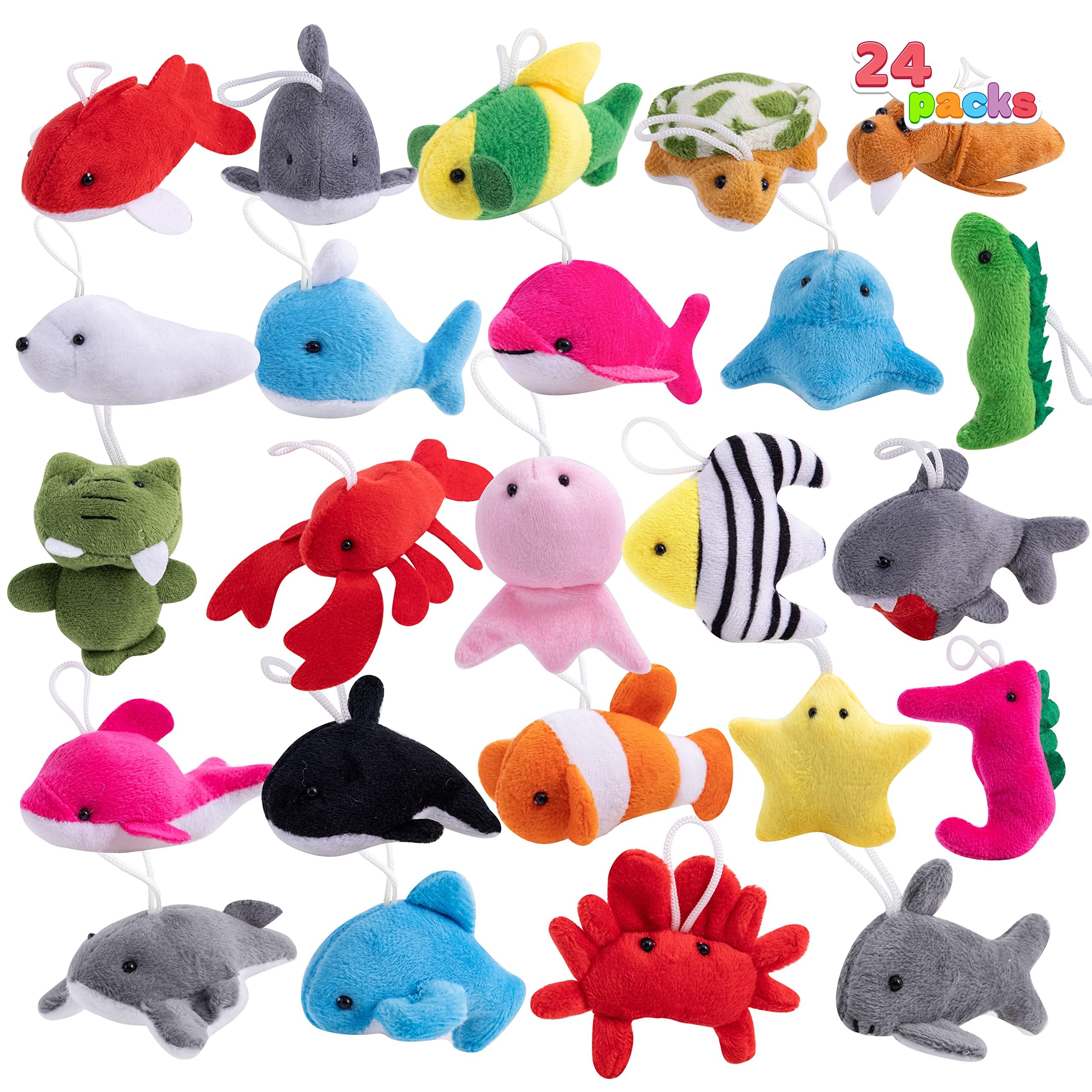 JOYIN 24 Pcs Mini Sea Animal Plush Toys (24 Units 2"-3"), - Product Imagery