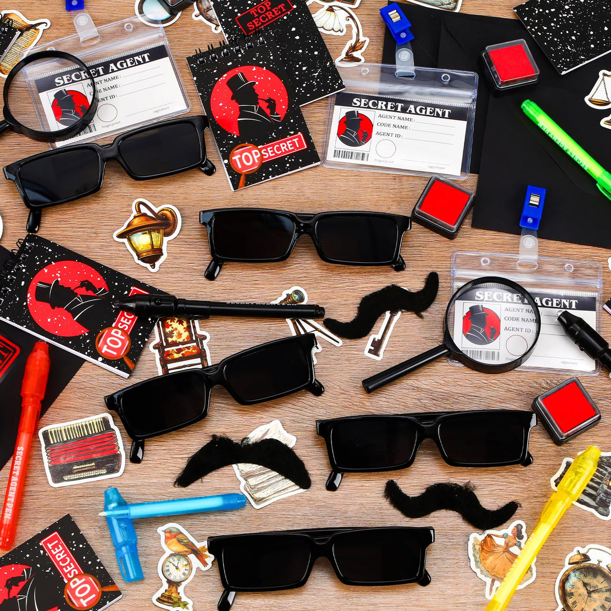 132Pcs Spy Detective Party Favors Kit for Kids Sunglasses - Zenoble Official Imagery - 8