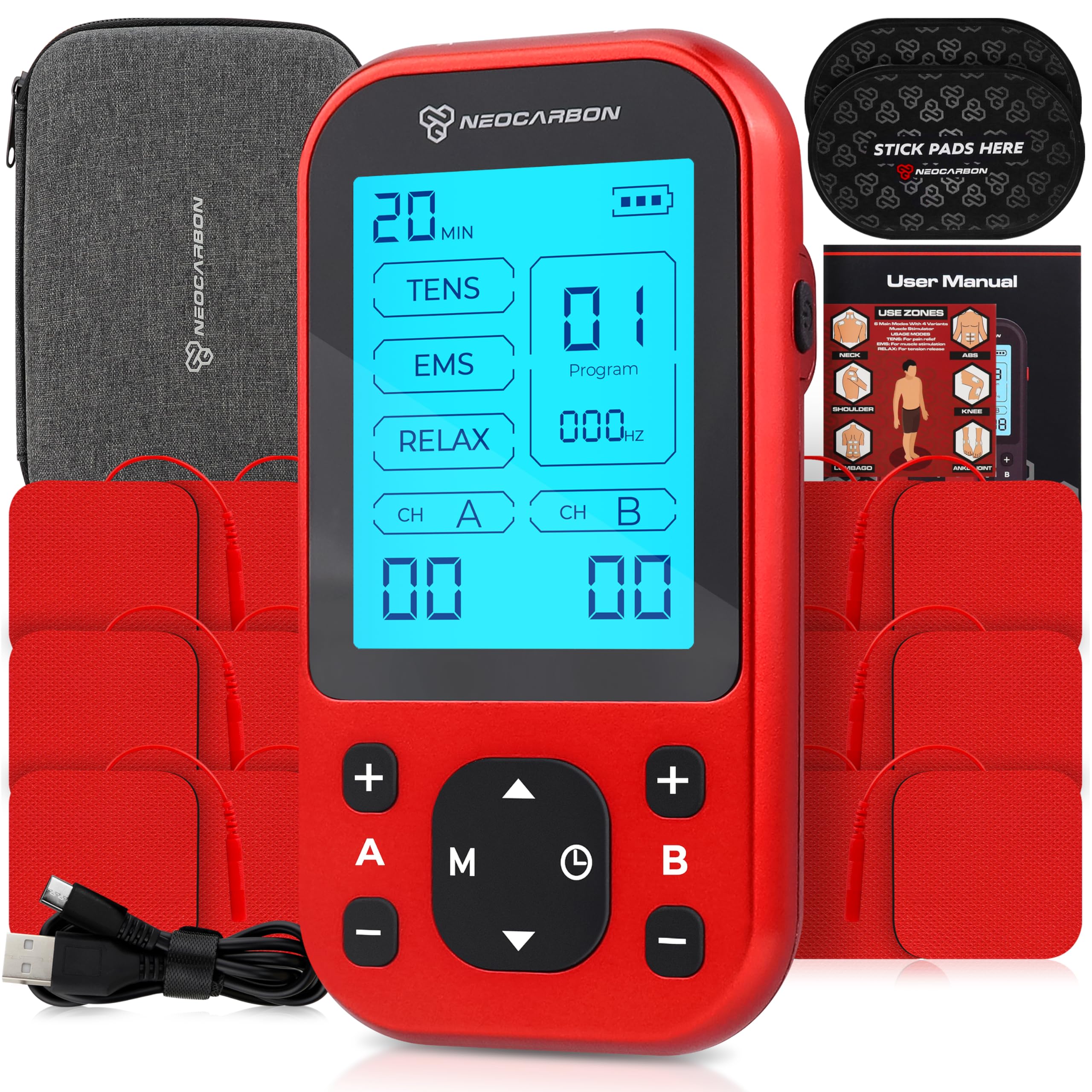 Neocarbon TENS Unit Pro – Drug-Free Pain Relief Device