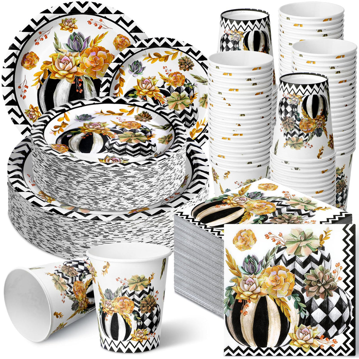 Hsei 250 Pcs Wildflower Party Decor Paper Plate Napkins Cup - Hsei Official Imagery - 8