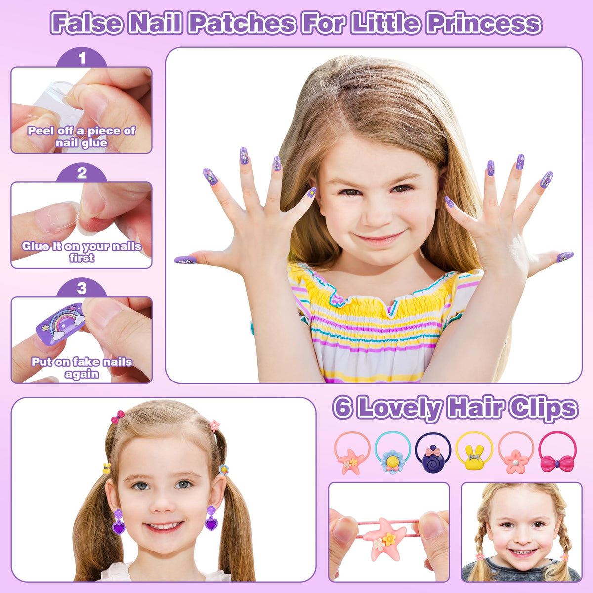 99 Pcs Kids Makeup Kit for Girls Princess Toys Real Washable - Kuovei Official Imagery - 4