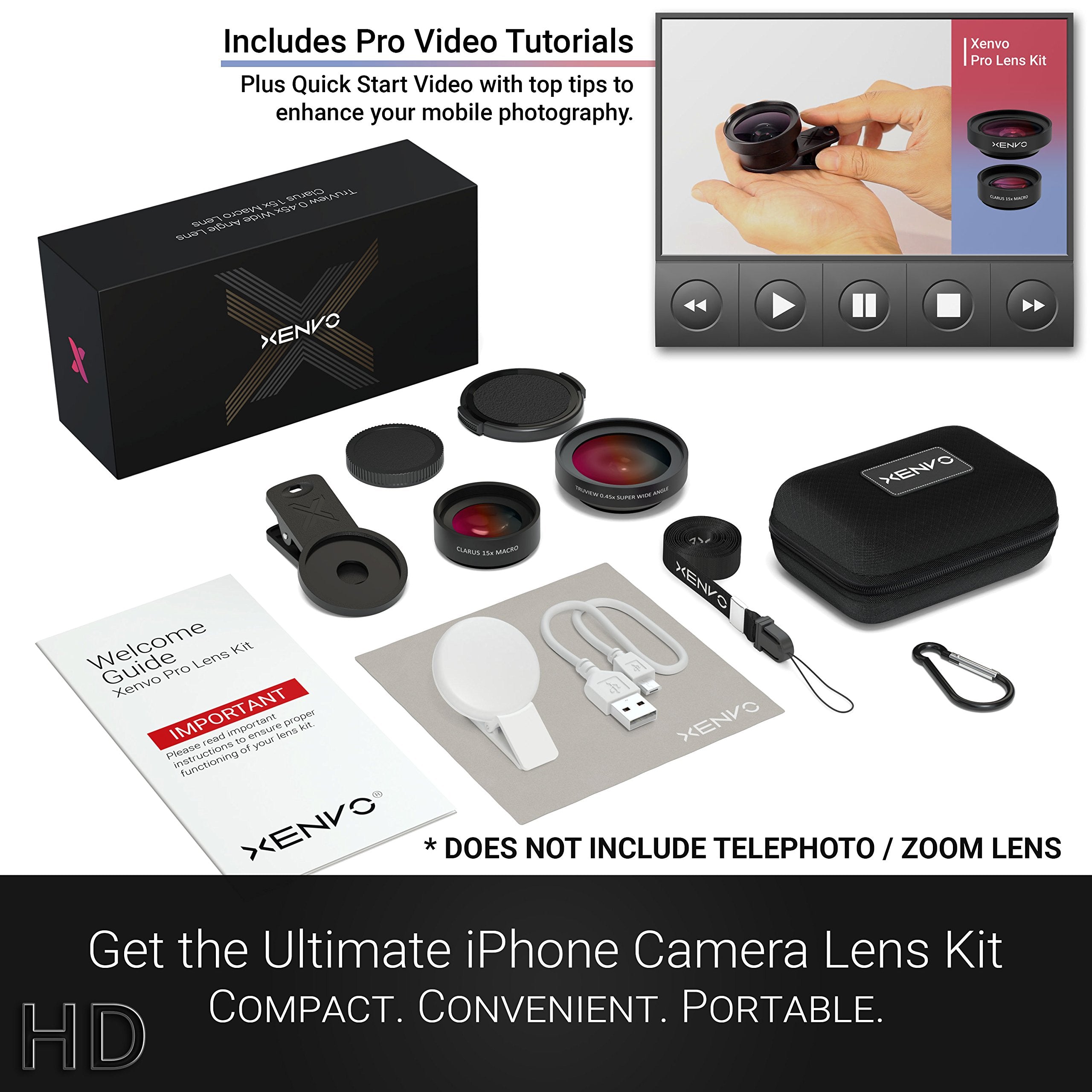 Xenvo Pro Lens Kit for iPhone and Android, Macro and Wide Angle Lens w - View 8