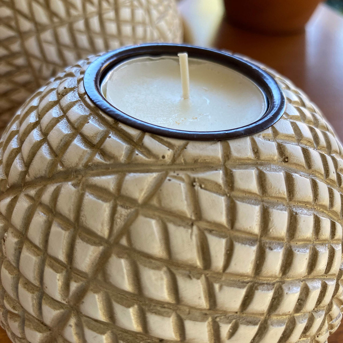 Luca Beige Orb Tea Light Candle Holders Gift Boxed Set of 2 - Huey House Official Imagery - 8