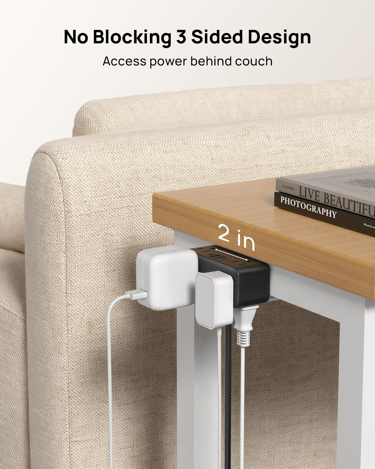 TROND Compact Desk Clamp Power Strip 5 ft Fit 2 16 Tabletop - TROND Official Imagery - 5