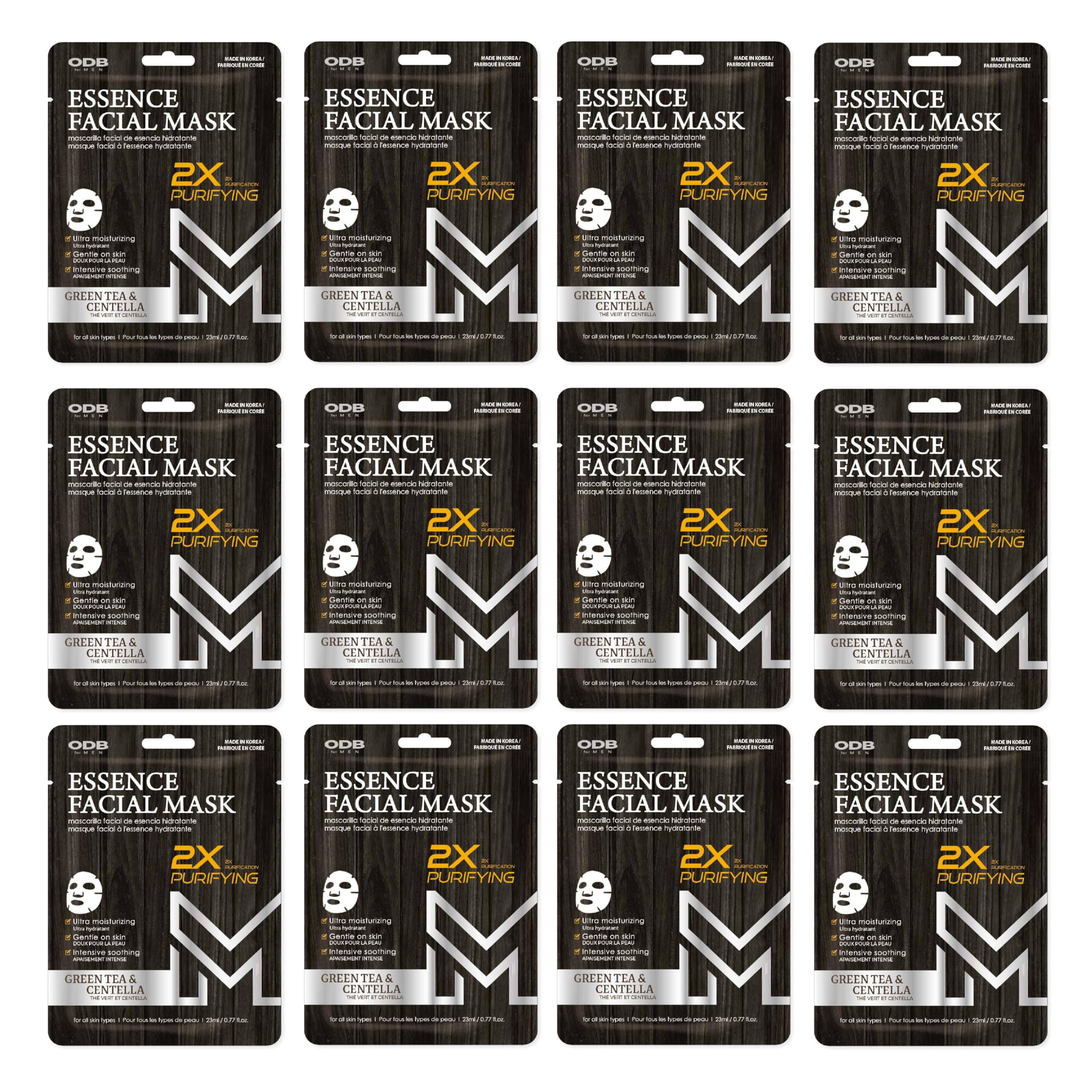 ODB Men Face Sheet Mask, Green Tea &amp; Centella - ORIGINAL DERMA BEAUTY
